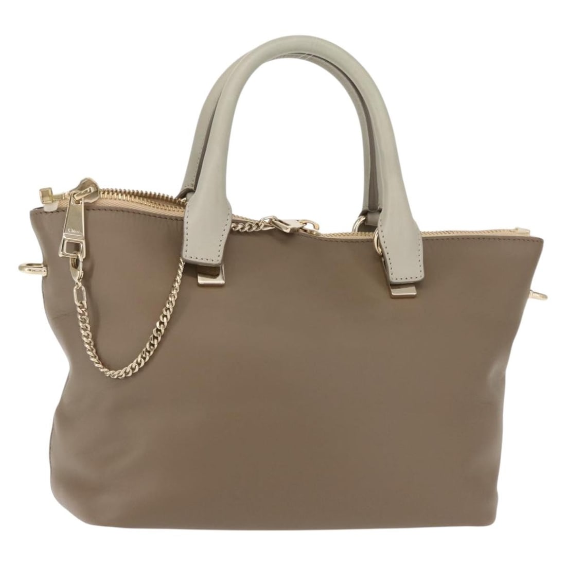 Chloe Bailey Leather Hand Bag Gray Light Blue Authentic 121377 (1 of 18)