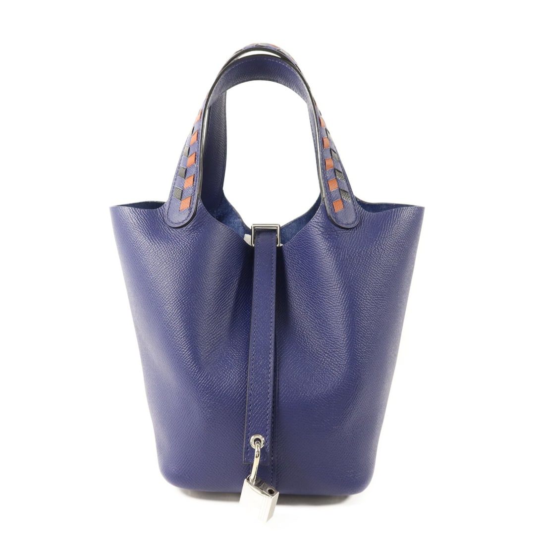 Picotin Lock 18 Navy Calfskin Tote with Palladium Hardware (1 of 14)