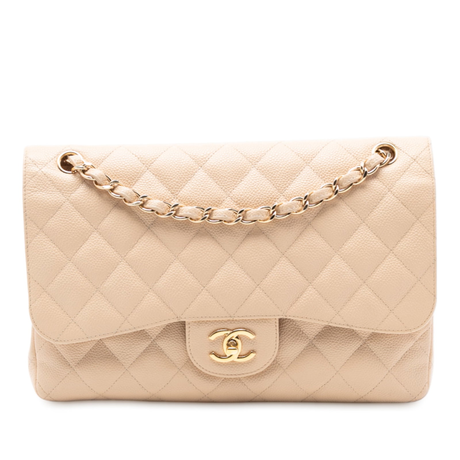 Brown Chanel Jumbo Classic Caviar Leather Double Flap Shoulder Bag (1 of 7)