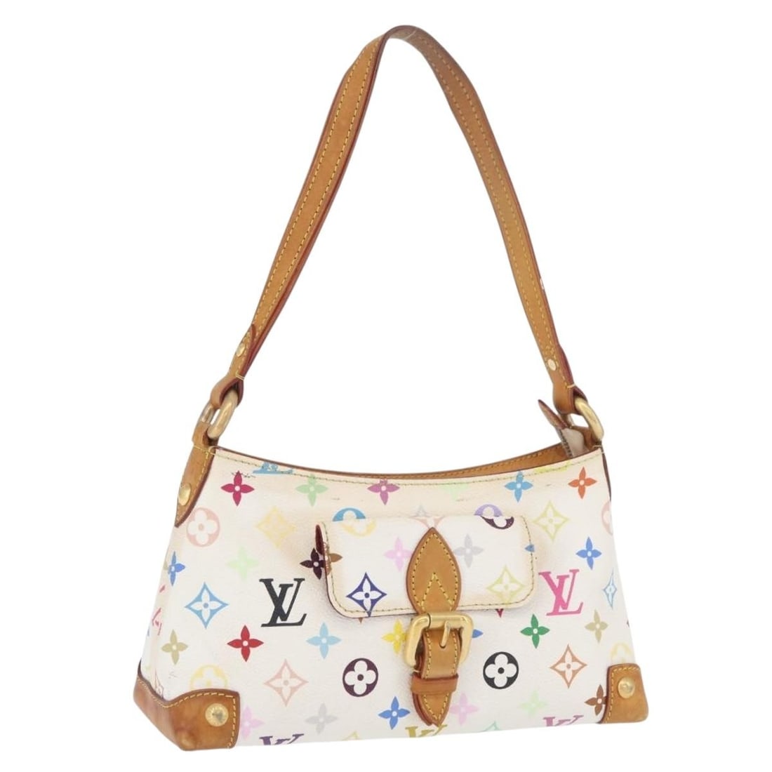 Louis Vuitton Eliza Multicolor Canvas Shoulder Bag White M40098 (1 of 18)