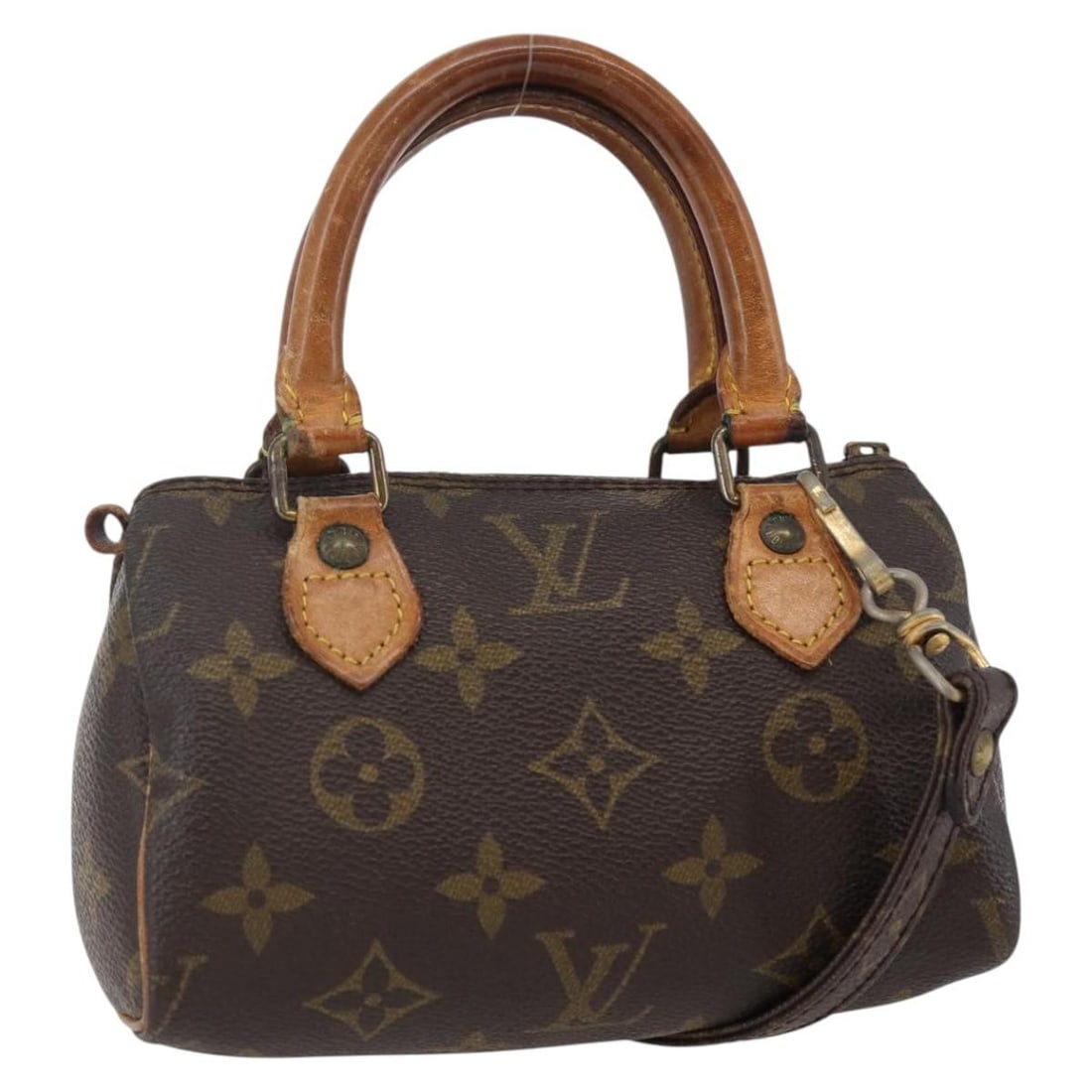 Louis Vuitton Mini Monogram Canvas Speedy M41534 Women's Handbag with Strap: Louis Vuitton Mini Monogram Canvas Speedy M41534 Women's Handbag with Strap This is a Louis Vuitton Mini Speedy Hand Bag crafted from signature Monogram Canvas. Designed for women, this compact handba