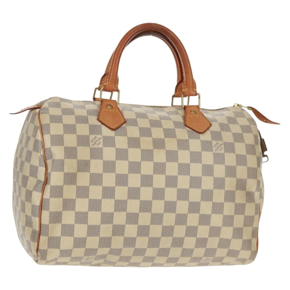 Louis Vuitton Speedy 30 Damier Azur Canvas Handbag N41533 with Dust Bag: Louis Vuitton Speedy 30 Damier Azur Canvas Handbag N41533 with Dust Bag This is a Louis Vuitton Damier Azur Speedy 30 handbag, crafted from Damier Azur canvas. Designed for women, the bag features dua