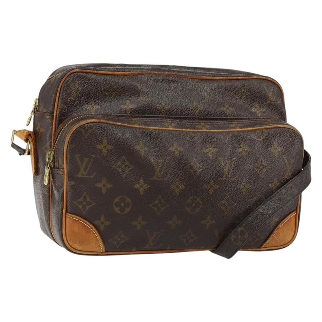 LOUIS VUITTON Monogram Nile Shoulder Bag M45244 LV Auth France: LOUIS VUITTON Monogram Nile Shoulder Bag M45244 LV Auth France Introducing the LOUIS VUITTON Monogram Nile Shoulder Bag, a stylish accessory crafted in France. Made from durable Monogram Canvas, this 