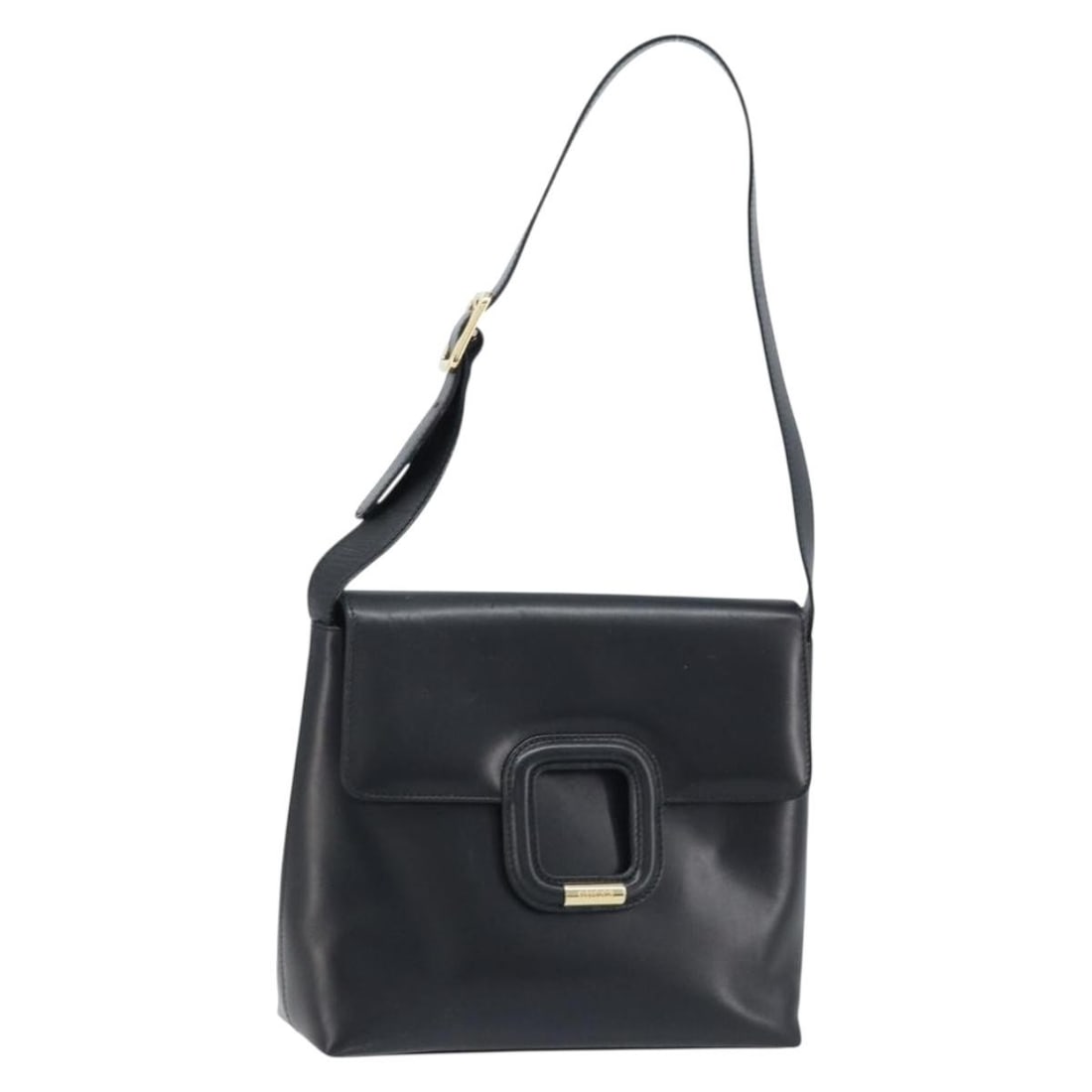 Black Leather Shoulder Bag by Gucci Model 001 1998 1785 Gold Accents: Black Leather Shoulder Bag by Gucci Model 001 1998 1785 Gold Accents This is a GUCCI women's shoulder bag crafted from black leather with gold accents. The bag features a structured silhouette with a 