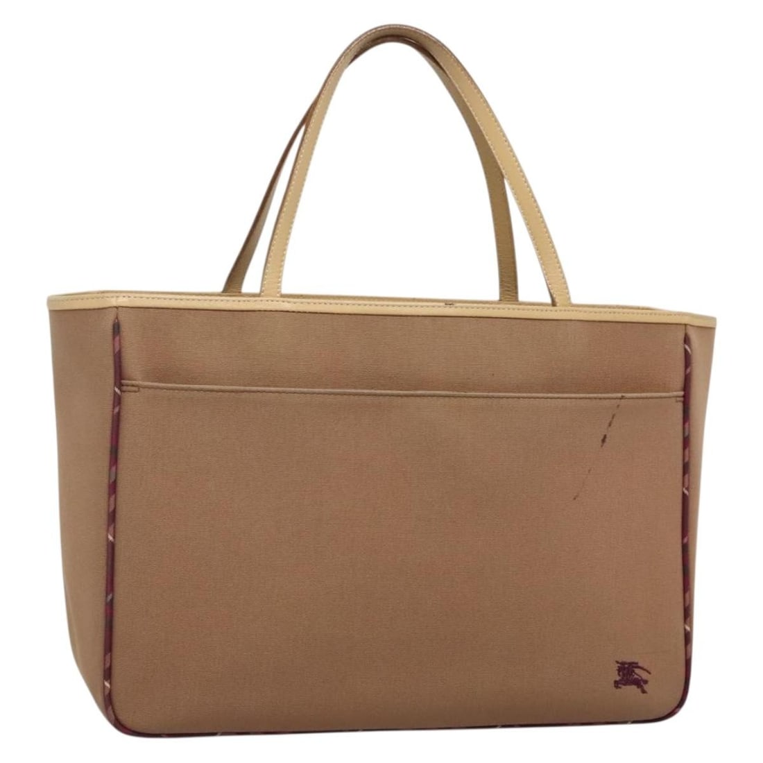 BURBERRY Blue Label Beige Silver Canvas Tote Bag Made in Japan: BURBERRY Blue Label Beige Silver Canvas Tote Bag Made in Japan This authentic BURBERRY Blue Label Tote Bag is crafted from durable canvas in a stylish beige and silver color combination. The bag featu
