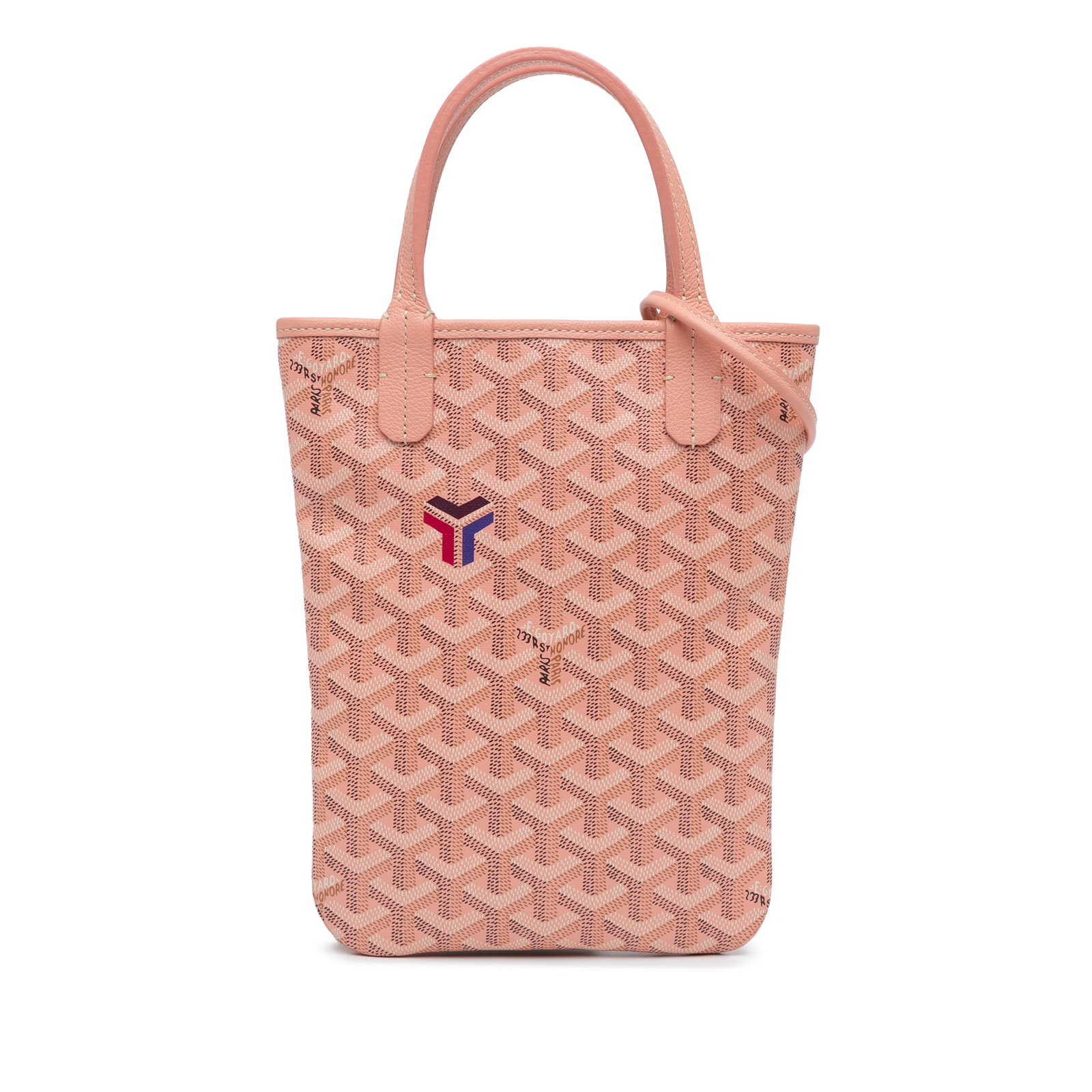 Goyardine Poitiers Claire Voie Pink Handbag with Leather Trim: Goyardine Poitiers Claire Voie Pink Handbag with Leather Trim Introducing the Goyardine Poitiers Claire Voie, a stylish handbag crafted from high-quality coated canvas with luxurious leather trim. Thi