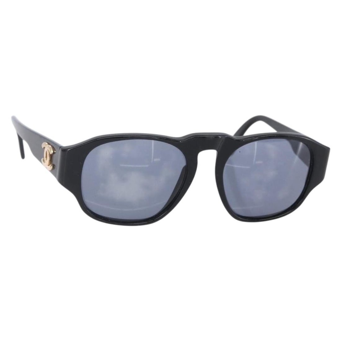 CHANEL Black Plastic Sunglasses with Case Authentic Italy (1 of 11)