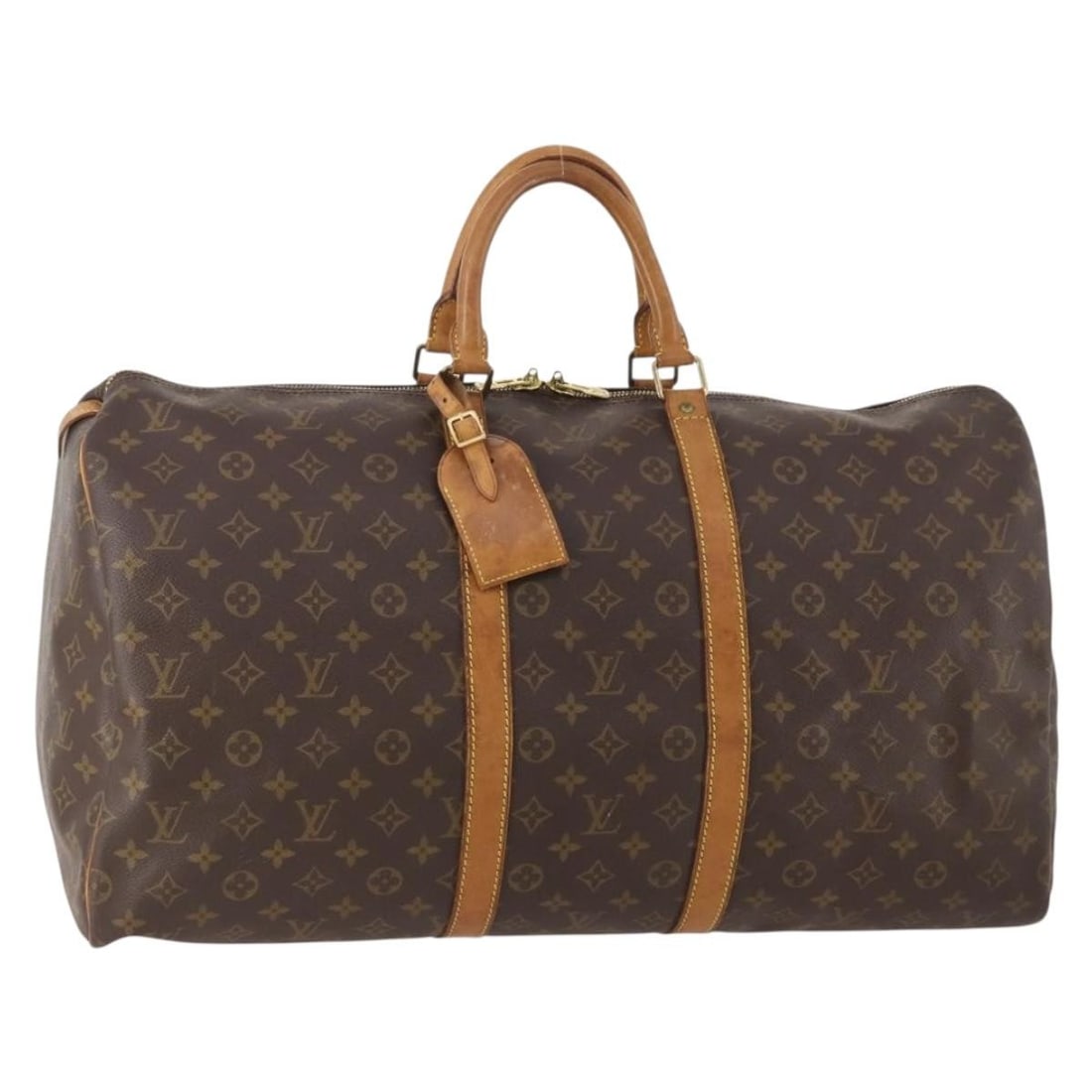 Louis Vuitton Keepall 55 Monogram Canvas Boston Travel Bag M41424 with Name Tag (1 of 18)
