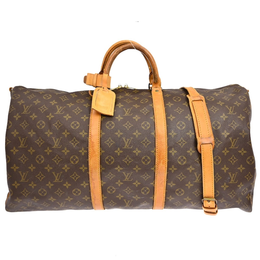 Louis Vuitton Keepall Bandouliiere 60 Monogram Canvas Travel Duffle Bag M41412: Louis Vuitton Keepall Bandouliiere 60 Monogram Canvas Travel Duffle Bag M41412 This is a Louis Vuitton Keepall Bandouliere 60 duffle bag in the classic Monogram canvas leather, designed for travel. Th
