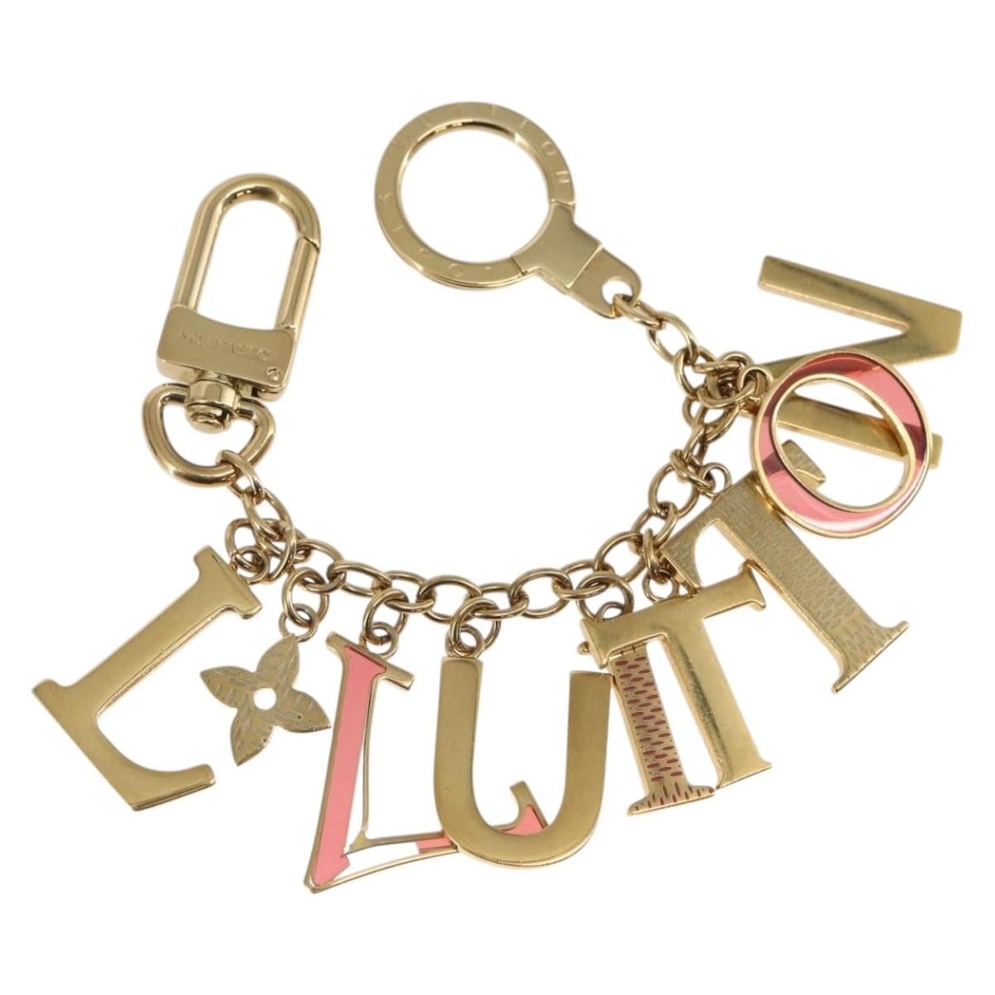 LOUIS VUITTON M61020 Gold Red Metal Key Holder Authentic: LOUIS VUITTON M61020 Gold Red Metal Key Holder Authentic This Louis Vuitton Porte Cles Initial Key Holder is a stylish and practical accessory that combines luxury with functionality. Crafted in Italy