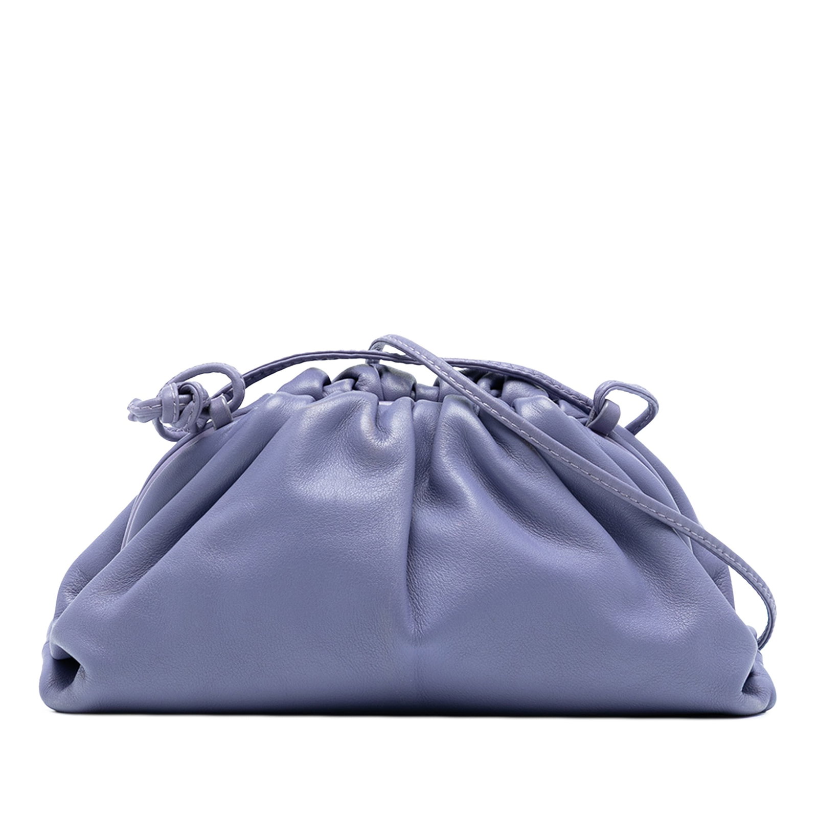 Bottega Veneta Mini Pouch Crossbody Bag in Purple Lambskin: Bottega Veneta Mini Pouch Crossbody Bag in Purple Lambskin Introducing the Bottega Veneta Lambskin The Mini Pouch Crossbody, a stylish and practical accessory crafted in Italy. This exquisite bag feat