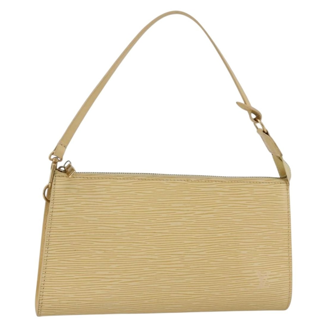 Epi Leather Vanilla Pochette Accessoires by Louis Vuitton M5294A: Epi Leather Vanilla Pochette Accessoires by Louis Vuitton M5294A This Louis Vuitton Epi Pochette Accessoires pouch in Vanilla features durable Epi leather with a sleek, structured silhouette. Designed