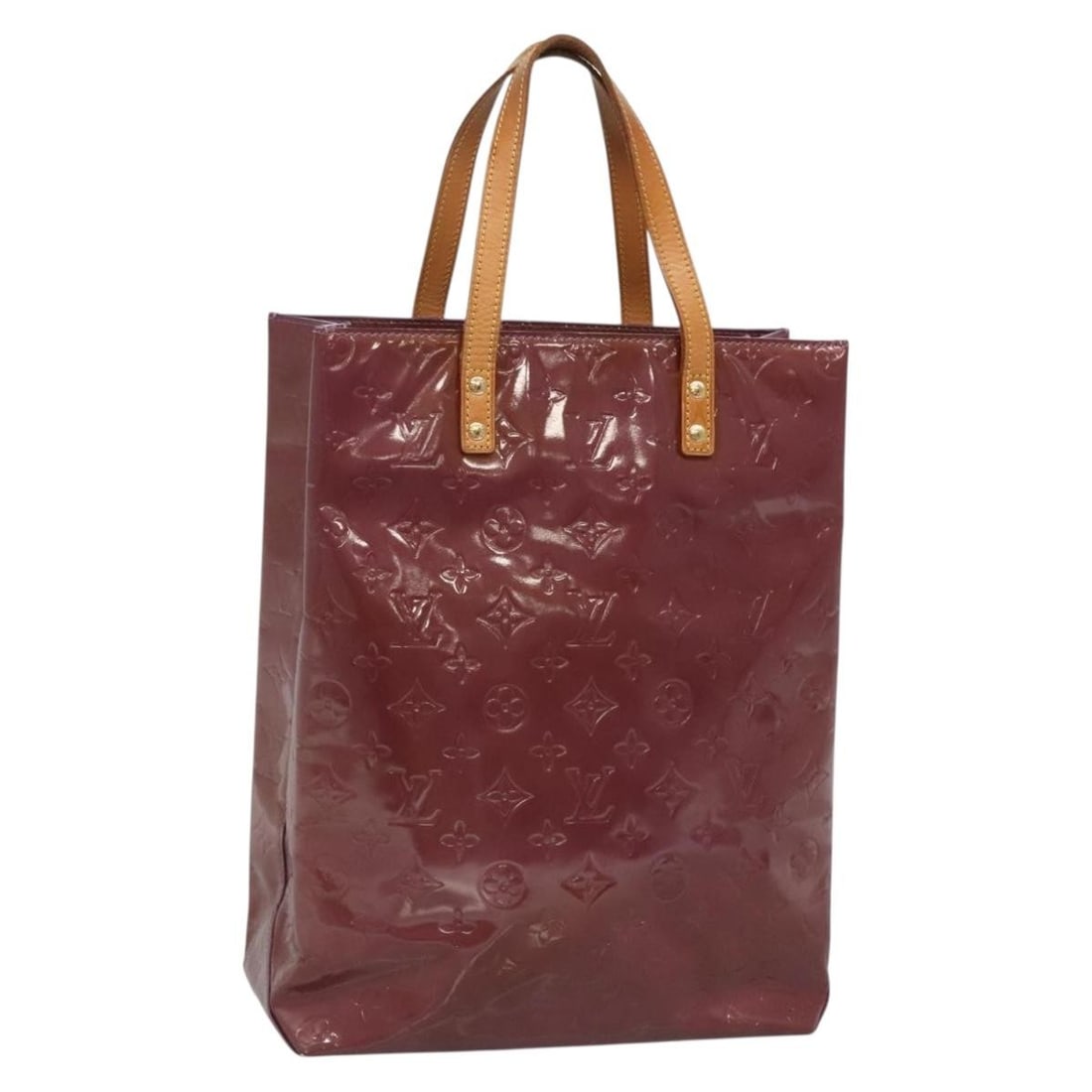 Authentic LOUIS VUITTON Monogram Vernis Reade MM Hand Bag Purple M91087: Authentic LOUIS VUITTON Monogram Vernis Reade MM Hand Bag Purple M91087 This authentic LOUIS VUITTON Monogram Vernis Reade MM Hand Bag showcases a stunning purple (Viole) patent leather exterior. The 
