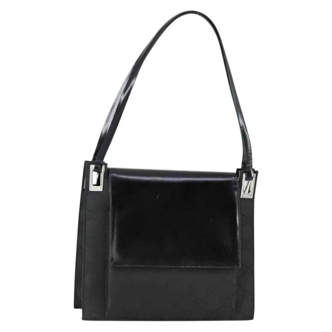 GUCCI GG Canvas Black Nylon Shoulder Bag 001 3132 Auth: GUCCI GG Canvas Black Nylon Shoulder Bag 001 3132 Auth This GUCCI GG Canvas Shoulder Bag combines luxury and practicality with its sleek design. Crafted in Italy, the bag features a durable nylon exte