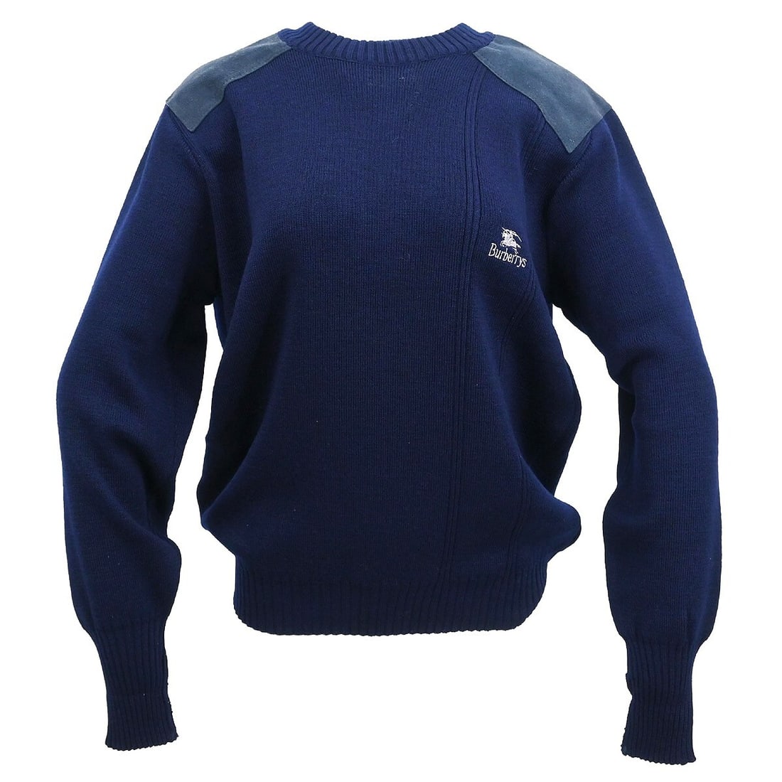 Burberrys Navy Wool Sweater Top Jacket Casual Fall Winter (1 of 11)