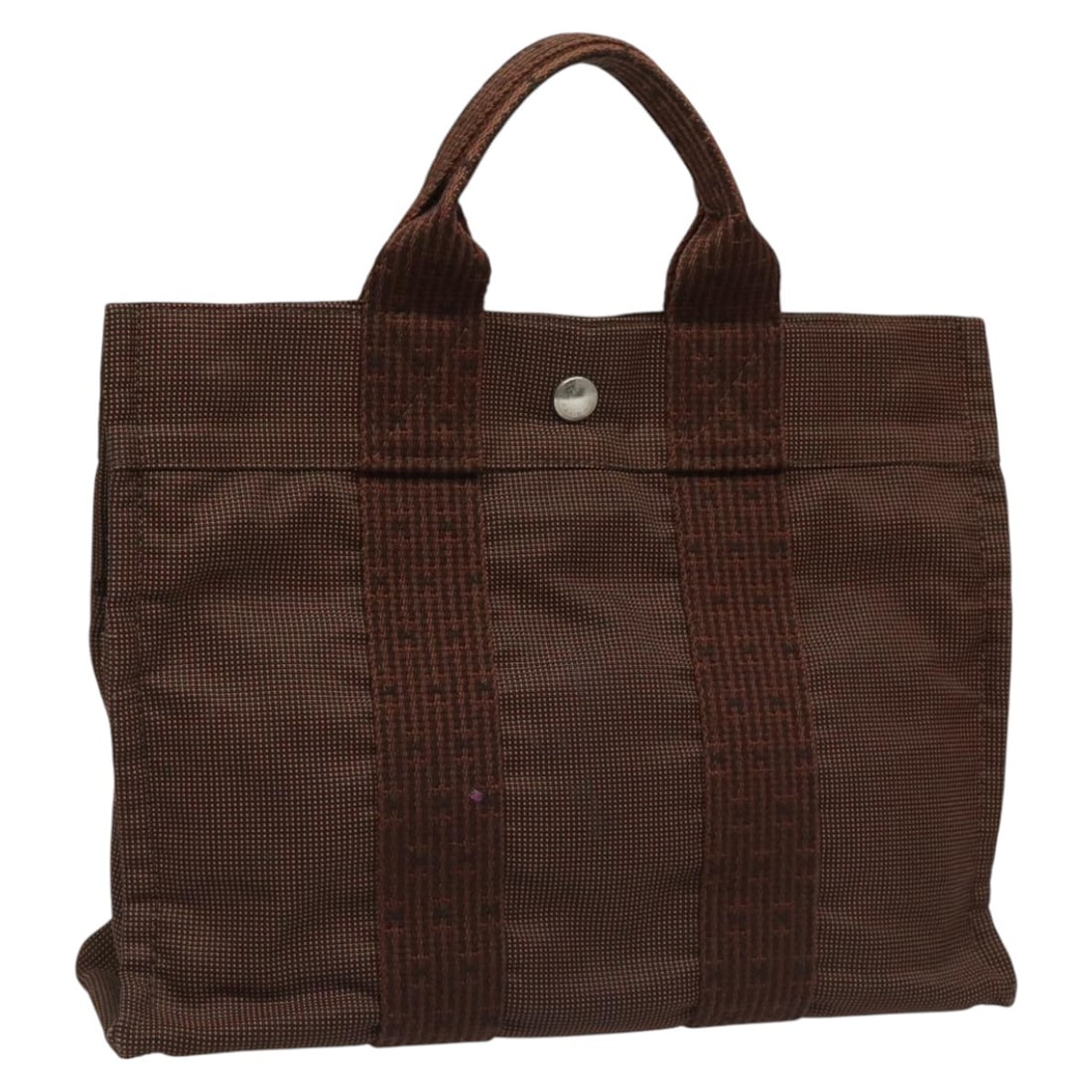Hermes Her Line PM Canvas Brown Silver Tote Bag for Women: Hermes Her Line PM Canvas Brown Silver Tote Bag for Women This Hermes Her Line PM tote bag features a brown and silver canvas exterior. Designed for women, the tote offers a practical size and is made