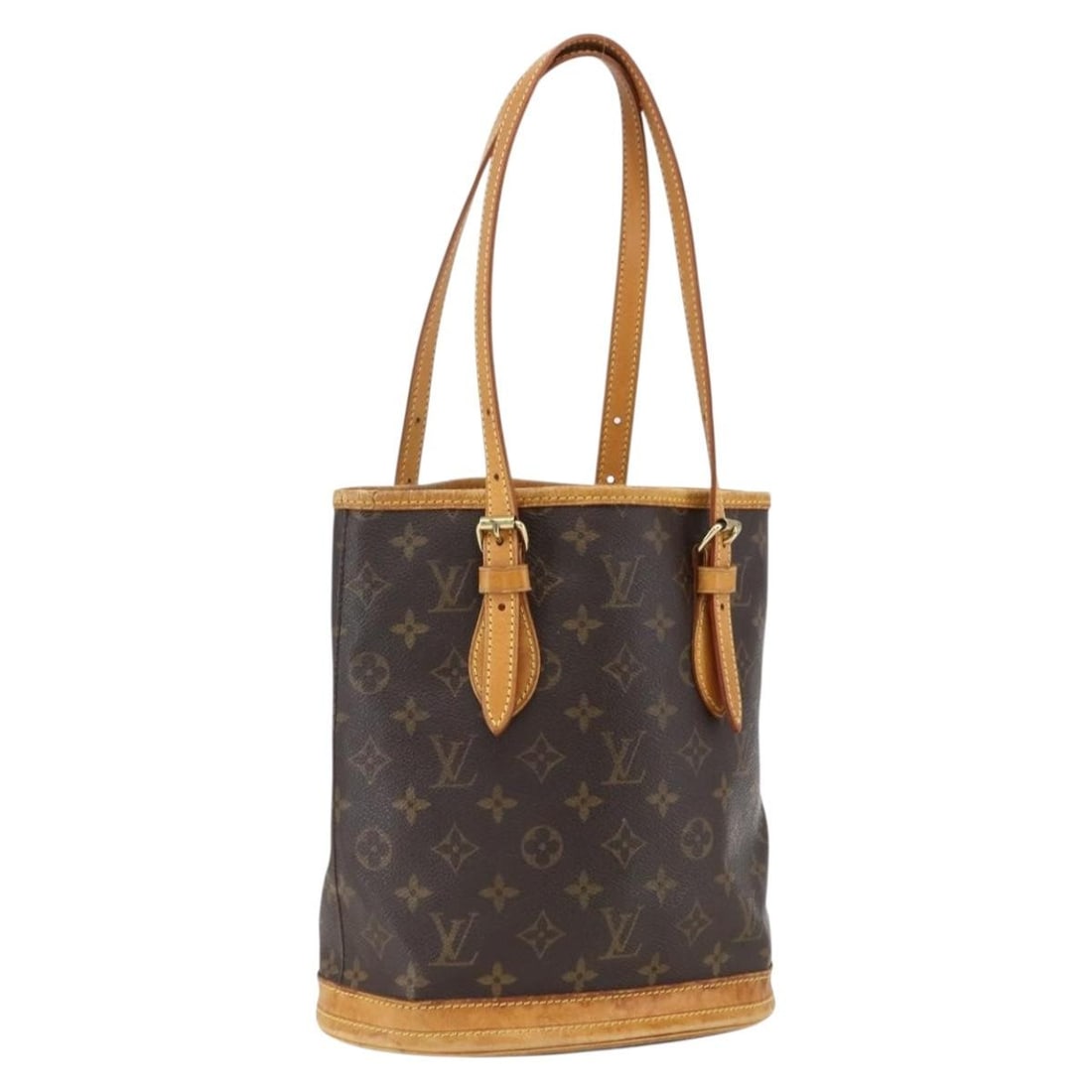 Louis Vuitton Monogram Canvas Bucket PM Shoulder Bag M42238 France: Louis Vuitton Monogram Canvas Bucket PM Shoulder Bag M42238 France This Louis Vuitton Monogram Bucket PM Shoulder Bag features the iconic monogram canvas exterior and is designed for women. The bag is