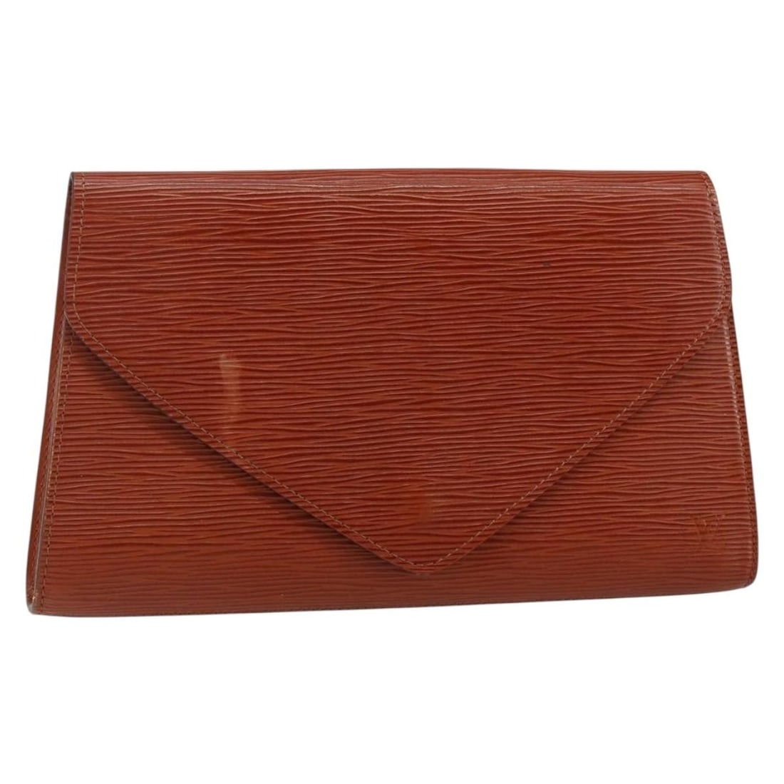 Louis Vuitton Epi Art Deco Clutch Bag Brown M52633 Made in France: Louis Vuitton Epi Art Deco Clutch Bag Brown M52633 Made in France This authentic LOUIS VUITTON clutch bag combines style and functionality with its iconic Epi leather exterior in a rich brown hue. Cra