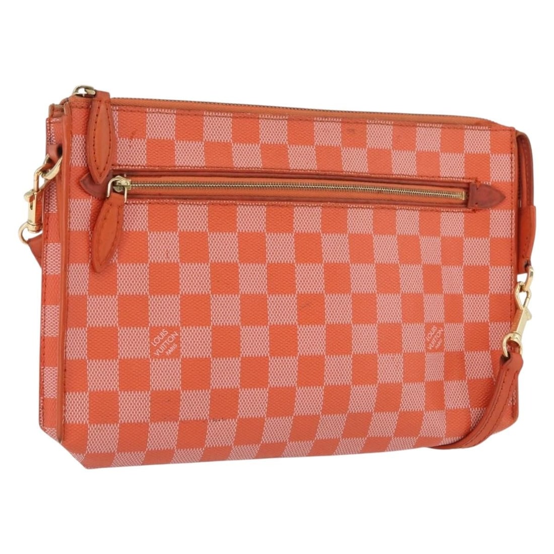 Louis Vuitton Damier Canvas Pimon Clutch with Shoulder Strap N41312: Louis Vuitton Damier Canvas Pimon Clutch with Shoulder Strap N41312 This is a Louis Vuitton Damier Color Module clutch bag in the Pimon colorway. Designed for women, this versatile 2-way bag can be ca