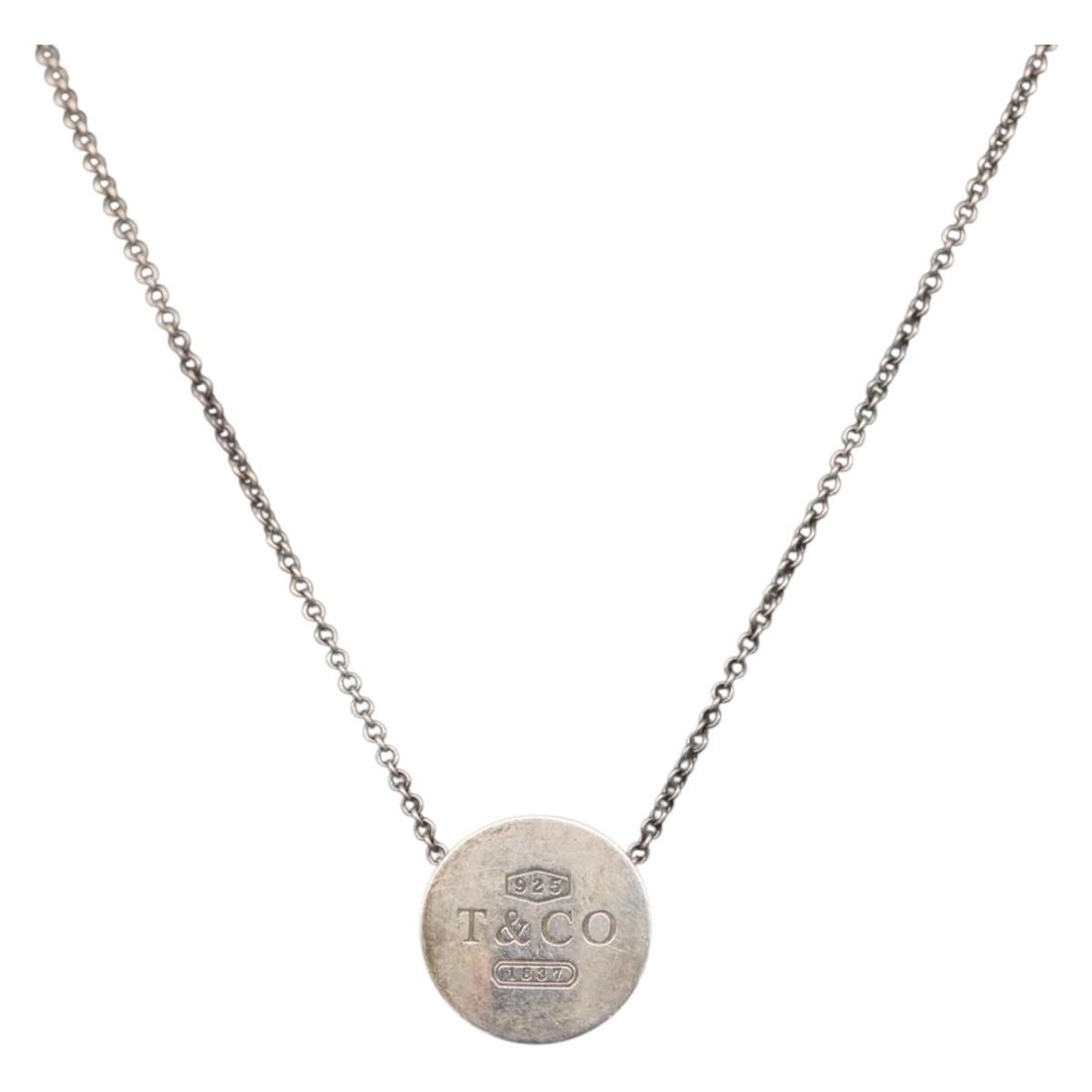 TIFFANY&Co. 1837 Concave Circle Necklace Ag925 Silver Authentic (1 of 14)