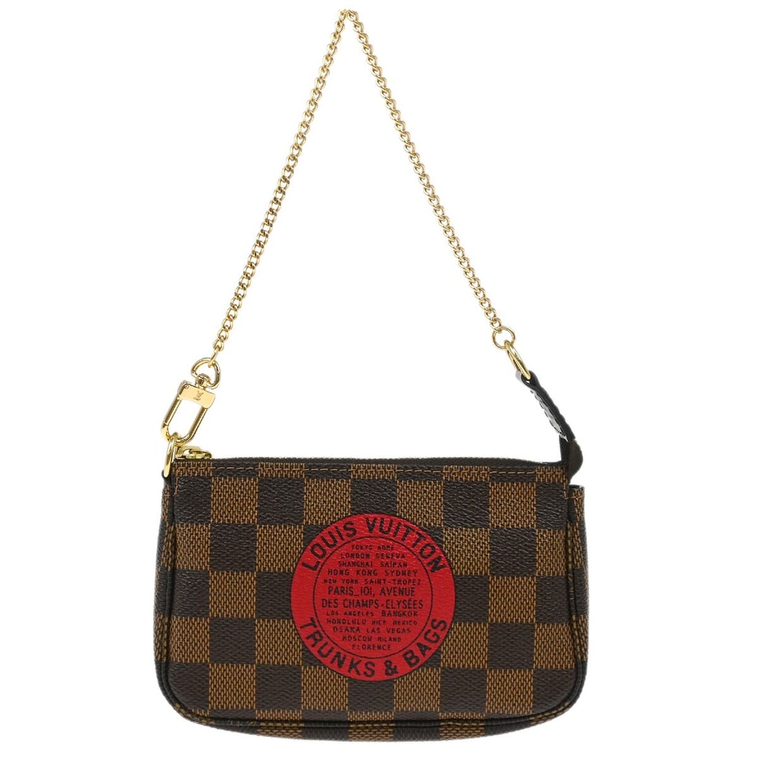 Pochette Accessoires Damier Canvas Bag by Louis Vuitton Limited Edition: Pochette Accessoires Damier Canvas Bag by Louis Vuitton Limited Edition This Louis Vuitton Pochette Accessoires Limited Edition features the iconic Damier canvas in brown. Designed for women, this acc