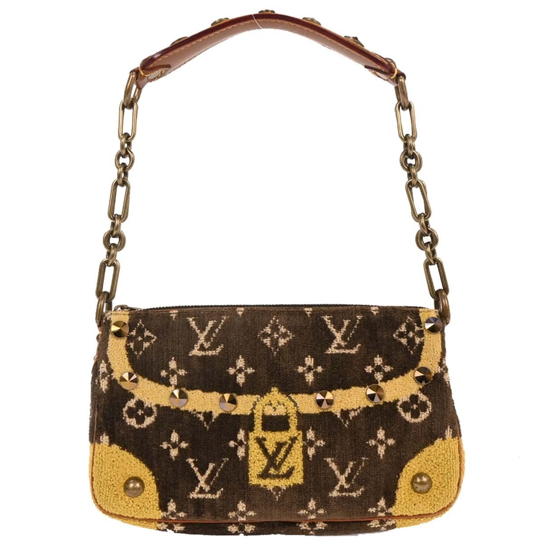 Louis Vuitton Monogram Velvet Trompe L'Oeil Brown Pochette Bag (1 of 10)