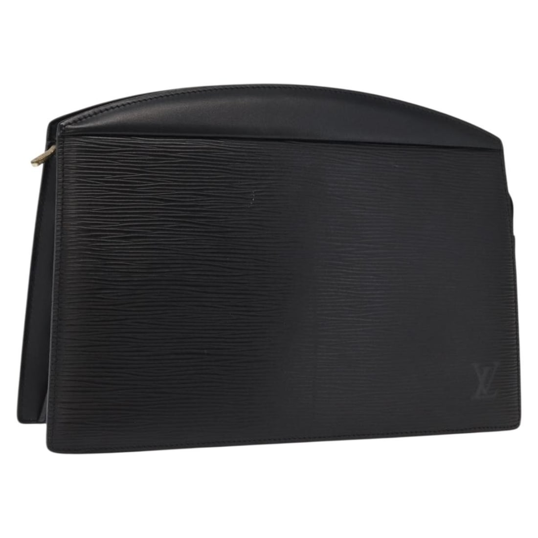 Black Epi Leather Trousse Crete Pouch by Louis Vuitton M48402: Black Epi Leather Trousse Crete Pouch by Louis Vuitton M48402 This is a Louis Vuitton Epi Trousse Crete pouch crafted from black Epi leather. The pouch features a structured silhouette with a zip clos