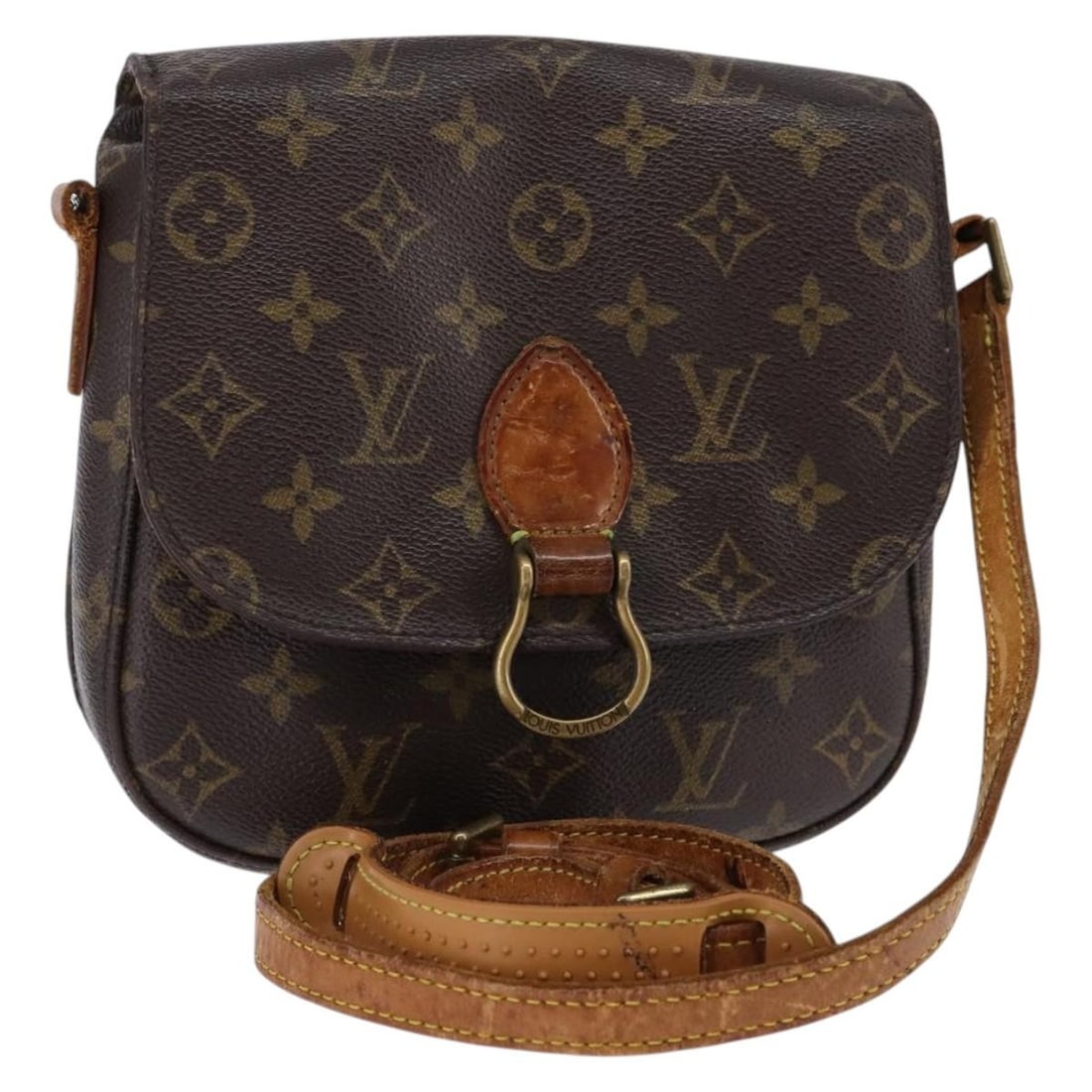 LOUIS VUITTON Monogram Saint Cloud MM Shoulder Bag M51243 France: LOUIS VUITTON Monogram Saint Cloud MM Shoulder Bag M51243 France Elevate your accessory collection with the LOUIS VUITTON Monogram Saint Cloud MM Shoulder Bag. This iconic shoulder bag, crafted from d