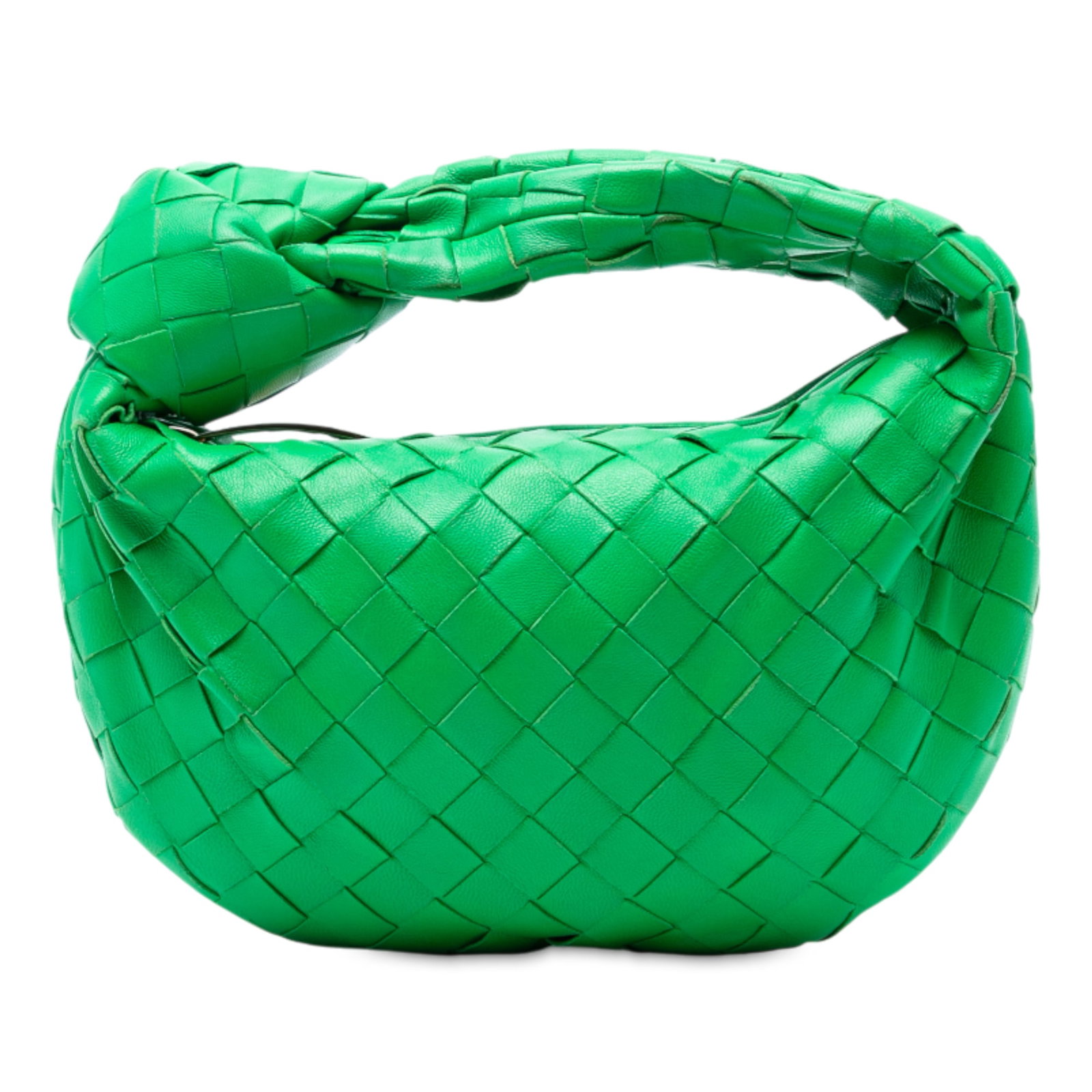 Bottega Veneta Mini Nappa Intrecciato Jodie Green Leather Bag: Bottega Veneta Mini Nappa Intrecciato Jodie Green Leather Bag The Bottega Veneta Mini Nappa Intrecciato Jodie is a stylish bag that showcases exquisite craftsmanship with its woven nappa leather body.