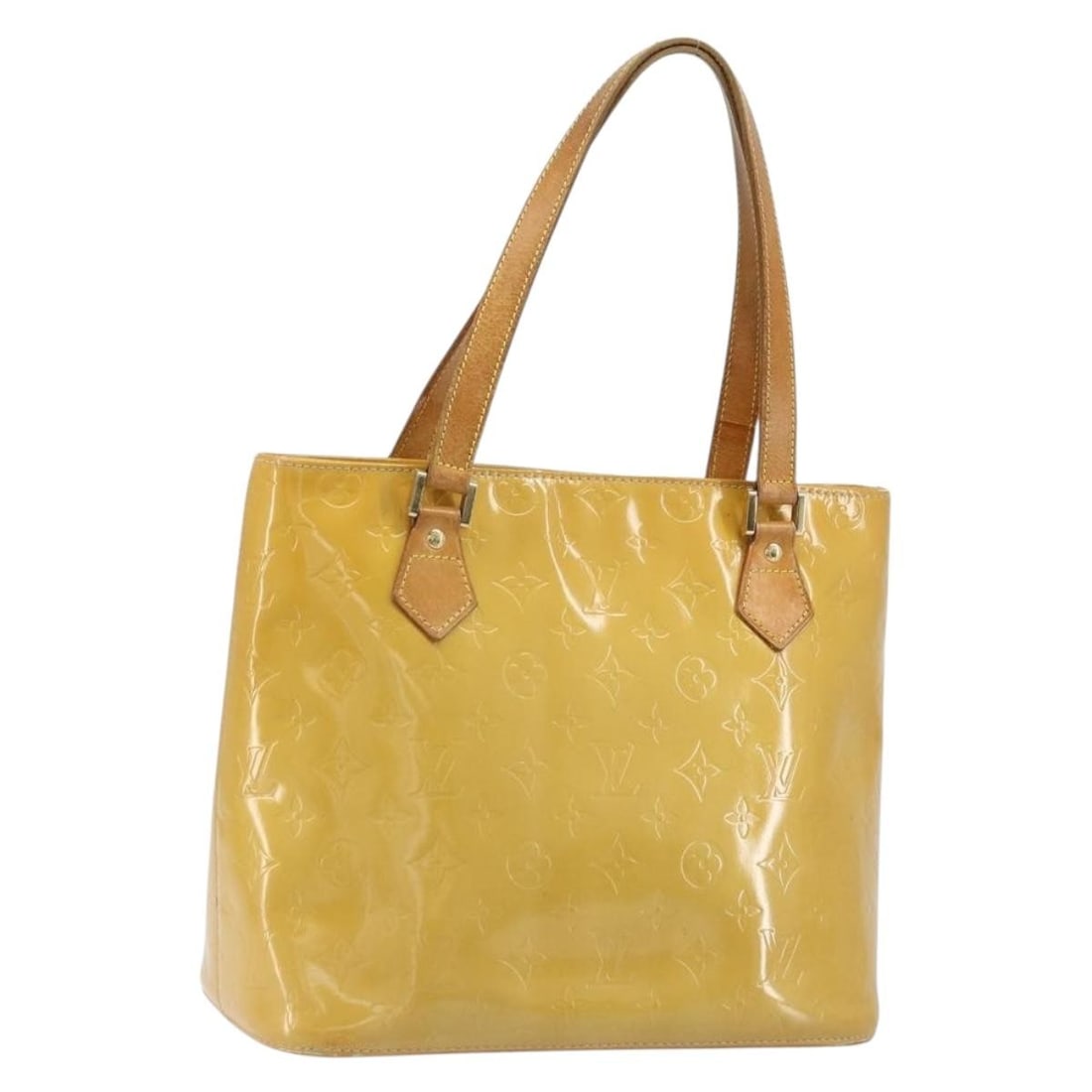 Louis Vuitton Houston Beige Patent Leather Monogram Shoulder Bag M91004: Louis Vuitton Houston Beige Patent Leather Monogram Shoulder Bag M91004 This Louis Vuitton Monogram Vernis Houston Hand Bag in beige features patent leather construction and is designed for women. The
