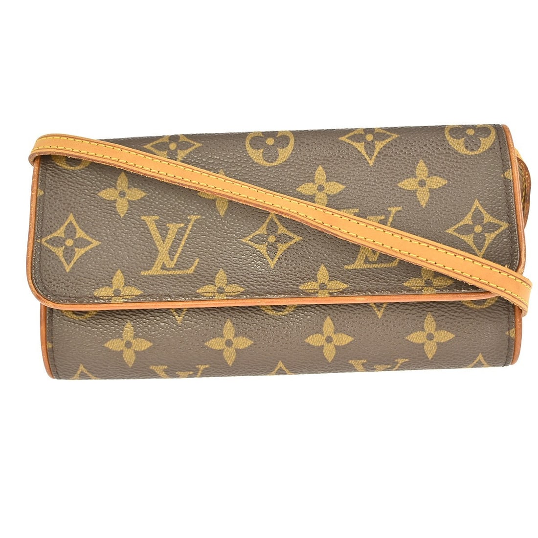 Louis Vuitton Monogram Pochette Twin PM Shoulder Bag Brown Canvas M51854: Louis Vuitton Monogram Pochette Twin PM Shoulder Bag Brown Canvas M51854 This Louis Vuitton Pochette Twin PM shoulder bag features the iconic monogram canvas leather exterior with a brown finish and l