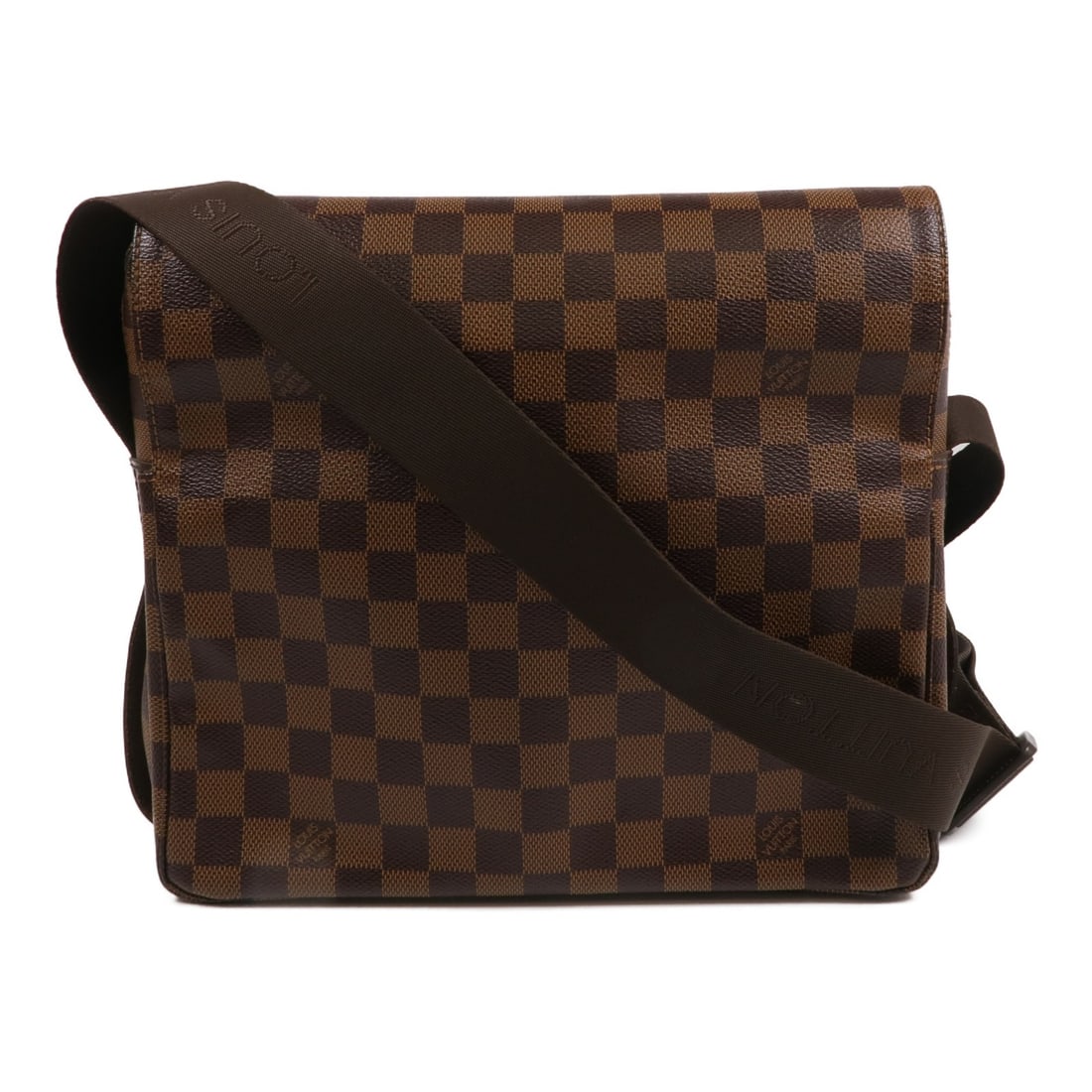 LOUIS VUITTON Damier Brown Naviglio GHW Shoulder Bag N45255: LOUIS VUITTON Damier Brown Naviglio GHW Shoulder Bag N45255 Elevate your style with this Louis Vuitton Naviglio Shoulder Messenger Bag, featuring the iconic Damier pattern in a rich brown color. Craft