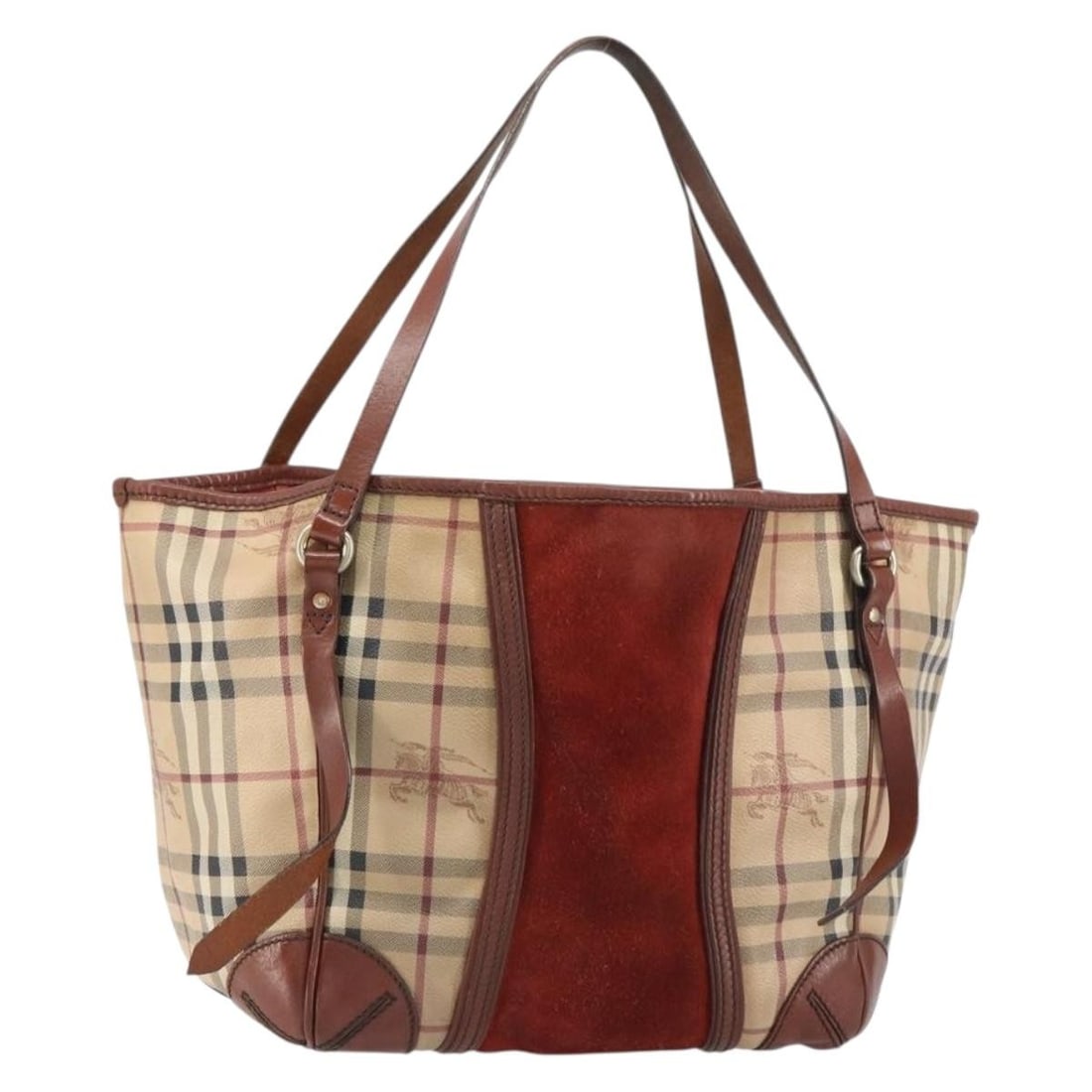 Beige PVC Burberry Nova Check Tote Handbag Gold Accents Italy: Beige PVC Burberry Nova Check Tote Handbag Gold Accents Italy This Burberry Nova Check tote bag features a beige and gold color scheme crafted from PVC leather. The bag is made in Italy and showcases 