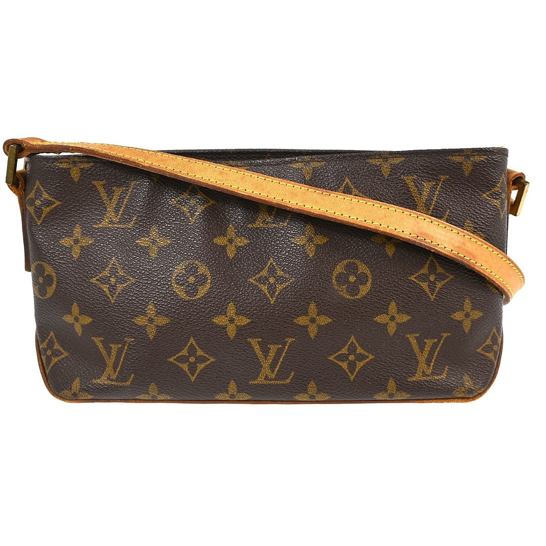 Louis Vuitton Trotteur Monogram Canvas Crossbody Shoulder Bag Brown: Louis Vuitton Trotteur Monogram Canvas Crossbody Shoulder Bag Brown This Louis Vuitton Trotteur shoulder bag features the signature Monogram canvas with leather accents. Designed in a medium size, it 
