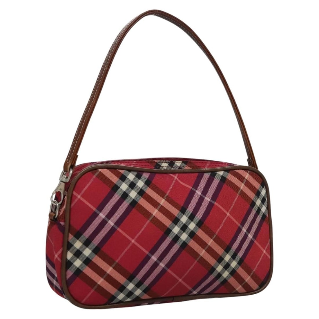 Red Brown Nylon Nova Check Accessory Pouch Burberry Blue Label (1 of 18)