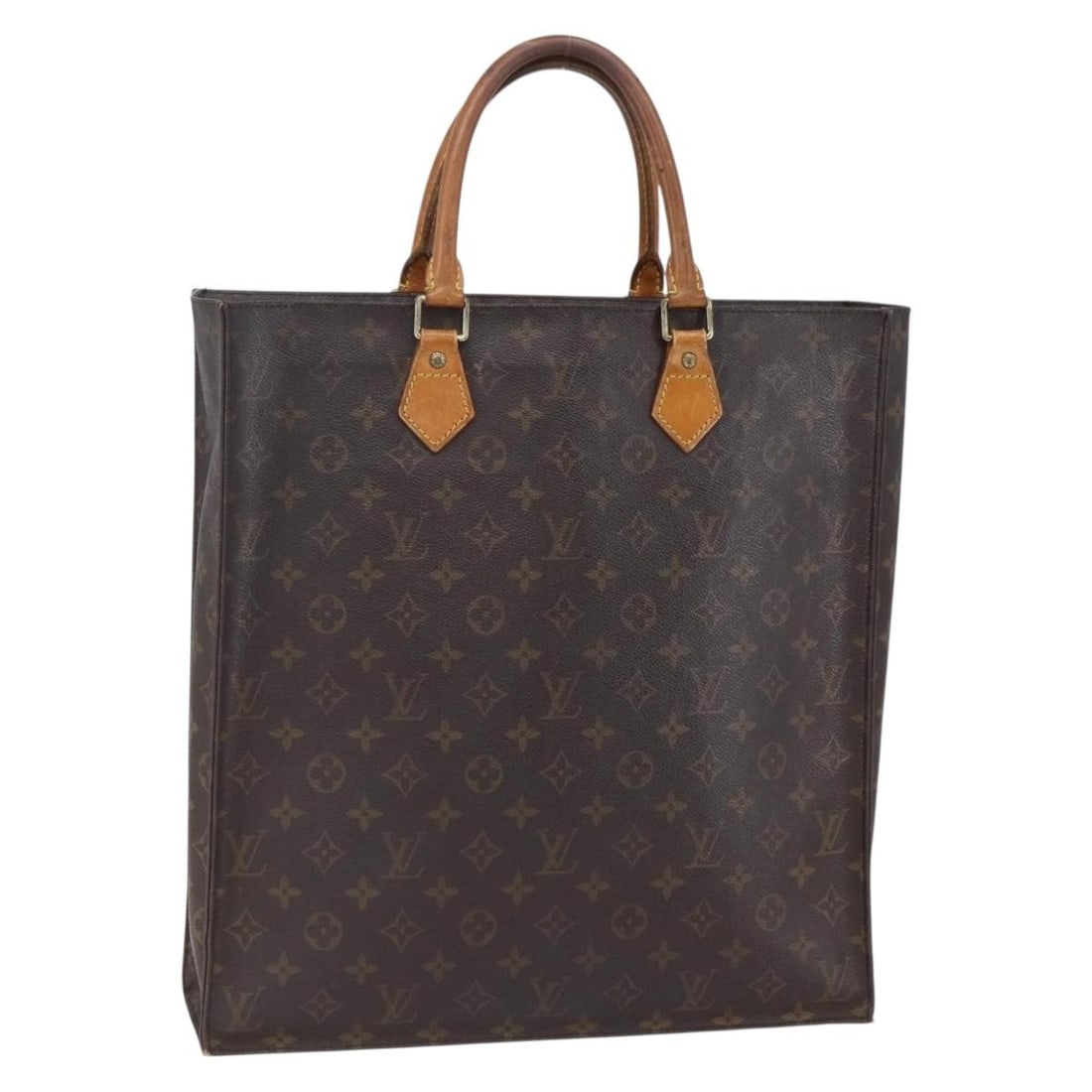 LOUIS VUITTON Monogram Sac Plat Hand Bag M51140 Auth MI0031: LOUIS VUITTON Monogram Sac Plat Hand Bag M51140 Auth MI0031 This elegant Louis Vuitton Monogram Sac Plat Hand Bag is a timeless piece crafted in France from durable Monogram Canvas. It features a clas