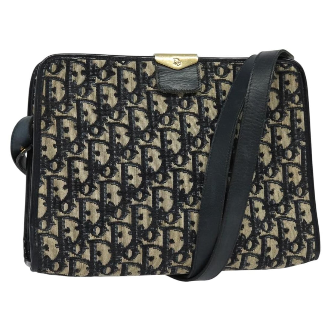 Christian Dior Trotter Canvas Shoulder Bag Navy Gold Made in France: Christian Dior Trotter Canvas Shoulder Bag Navy Gold Made in France This Christian Dior Trotter Canvas Shoulder Bag showcases a stylish combination of navy and gold colors, making it a chic accessory 