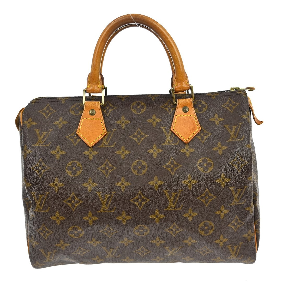 Louis Vuitton Speedy 30 Monogram Canvas Satchel Handbag M41526: Louis Vuitton Speedy 30 Monogram Canvas Satchel Handbag M41526 This Louis Vuitton Speedy 30 handbag features the iconic monogram canvas exterior with beige double leather handles. Designed as a satche