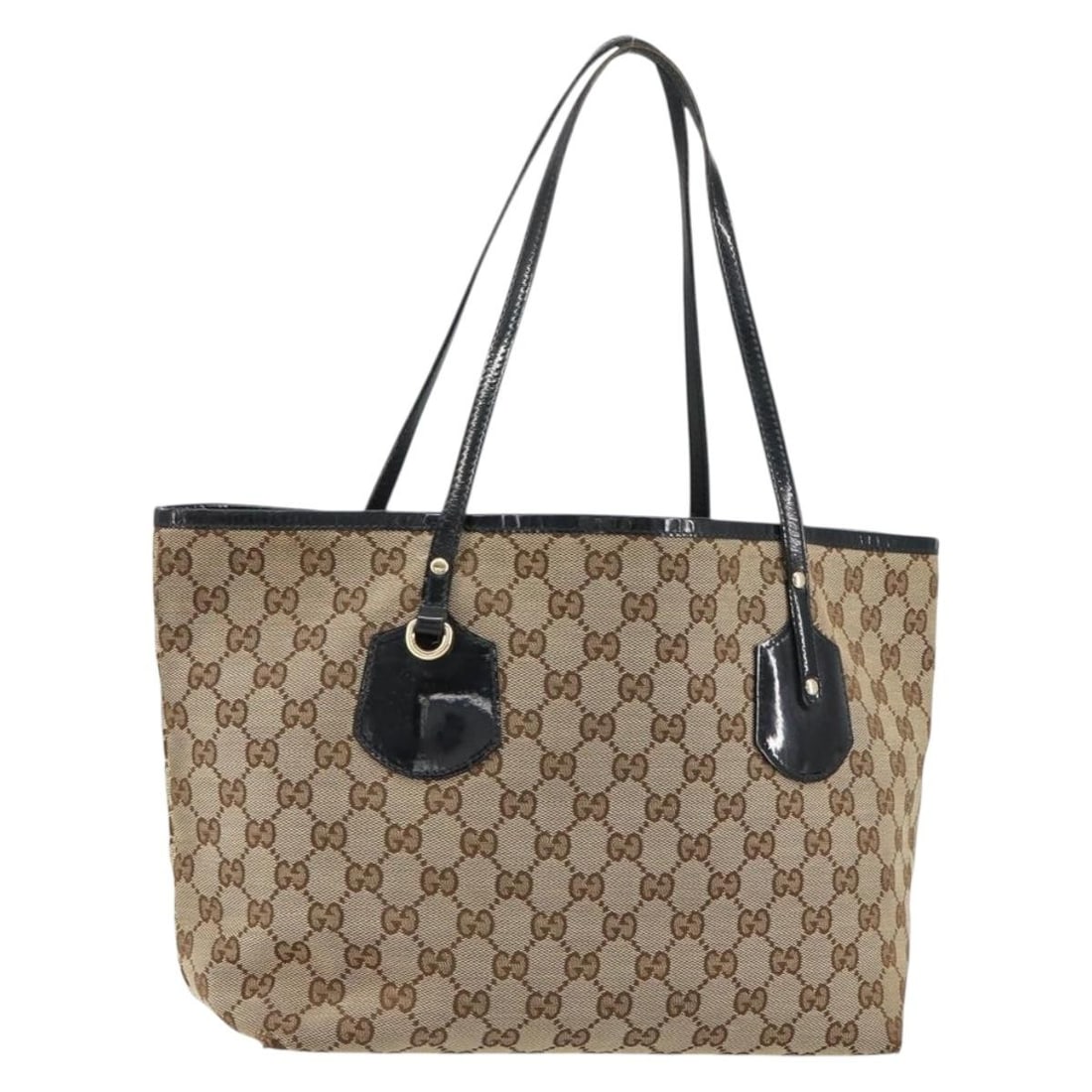 Beige Gold GG Canvas Tote by Gucci Model 211976: Beige Gold GG Canvas Tote by Gucci Model 211976 This GUCCI GG Canvas Tote Bag in beige and gold features the signature GG canvas exterior and is designed for women. The bag measures approximately 28cm