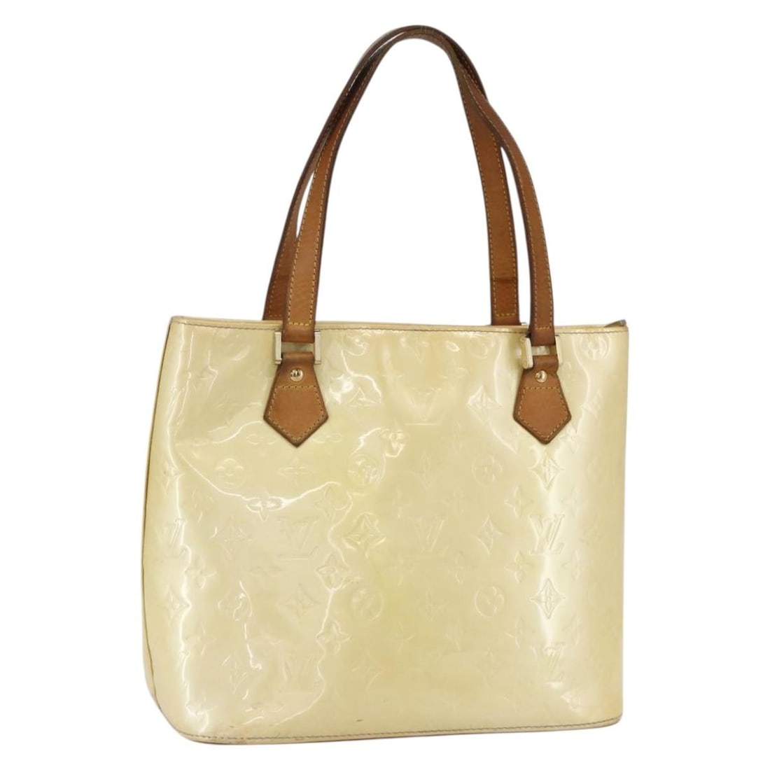 LOUIS VUITTON Monogram Vernis Houston Hand Bag Perle M91342 Auth (1 of 18)