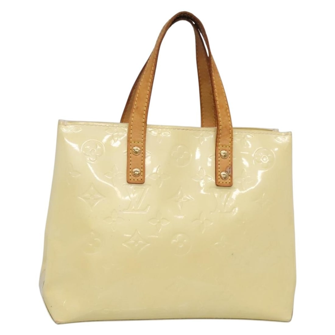 LOUIS VUITTON Monogram Vernis Reade PM Hand Bag Perle M91336 Patent Leather (1 of 18)