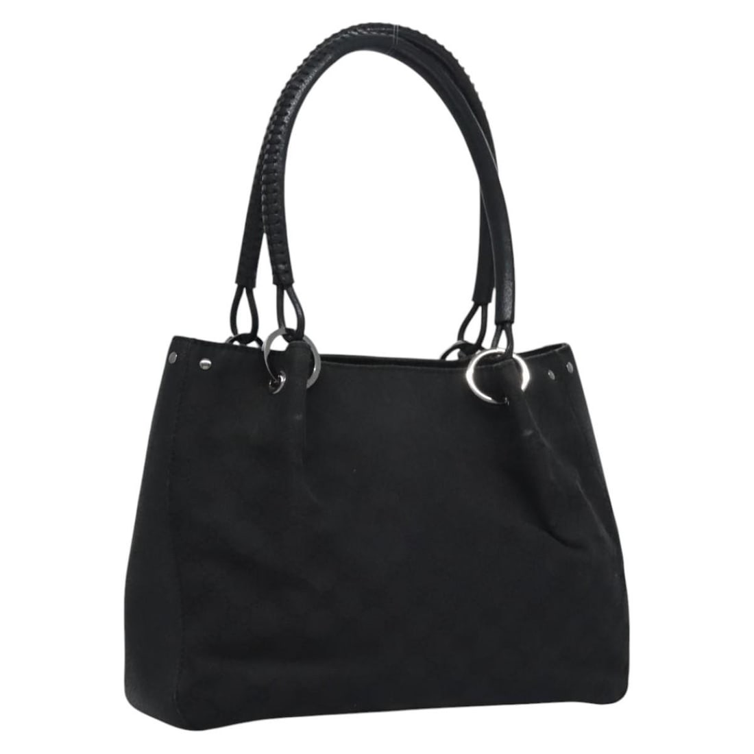 Black GG Canvas Gucci 113024 Women's Handbag Made in Italy: Black GG Canvas Gucci 113024 Women's Handbag Made in Italy This Gucci GG Canvas hand bag features a classic black canvas exterior with signature GG pattern. Designed for women, it offers a spacious ma