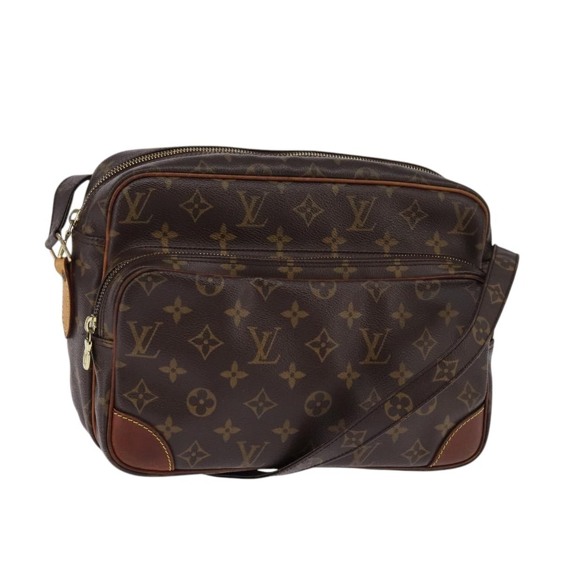 LOUIS VUITTON Monogram Nile Shoulder Bag M45244 Auth France: LOUIS VUITTON Monogram Nile Shoulder Bag M45244 Auth France This authentic LOUIS VUITTON Monogram Nile Shoulder Bag (Model: M45244) is a stylish accessory crafted from durable Monogram Canvas. It feat