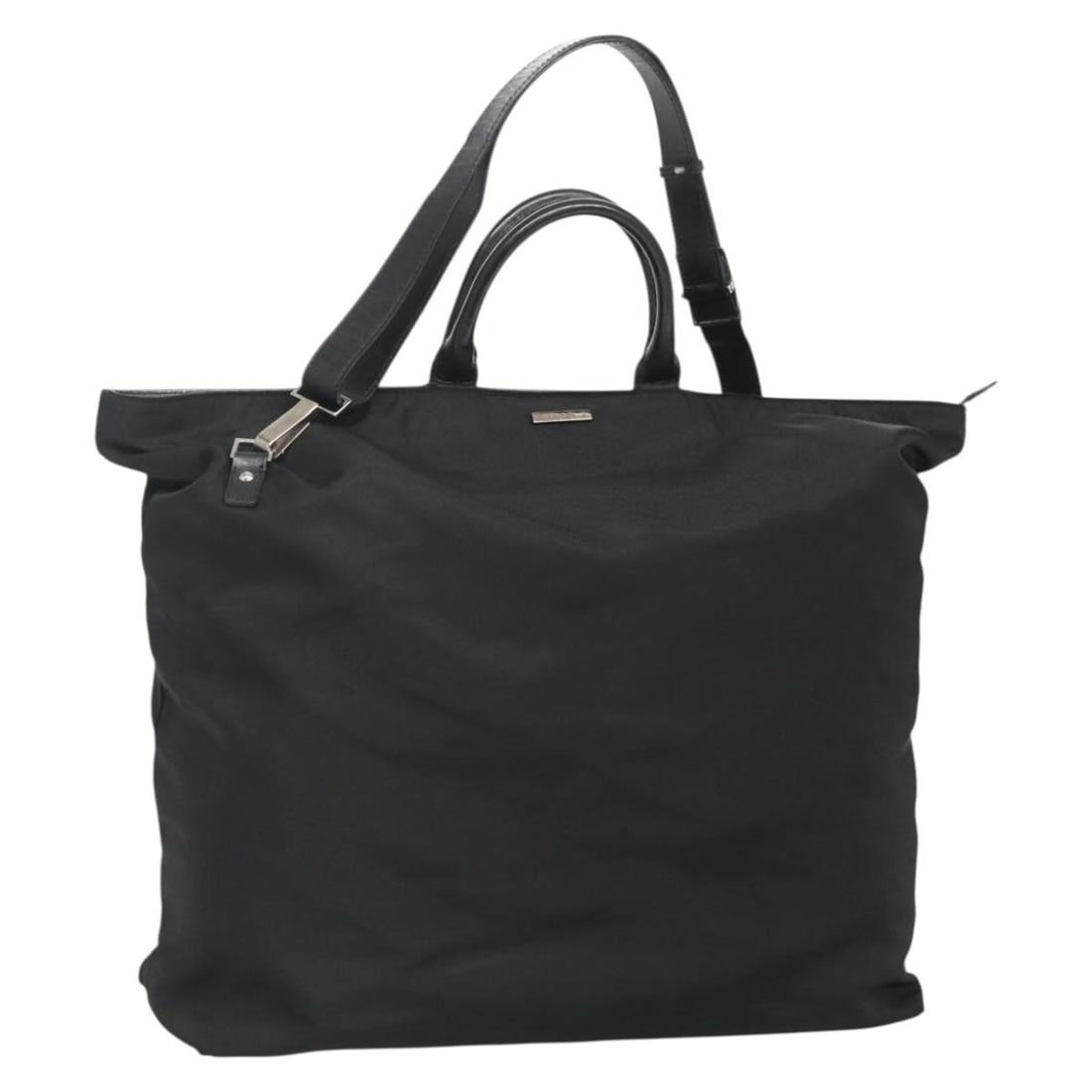 GUCCI Nylon 2-Way Hand Bag Black Silver Made in Italy (1 of 18)
