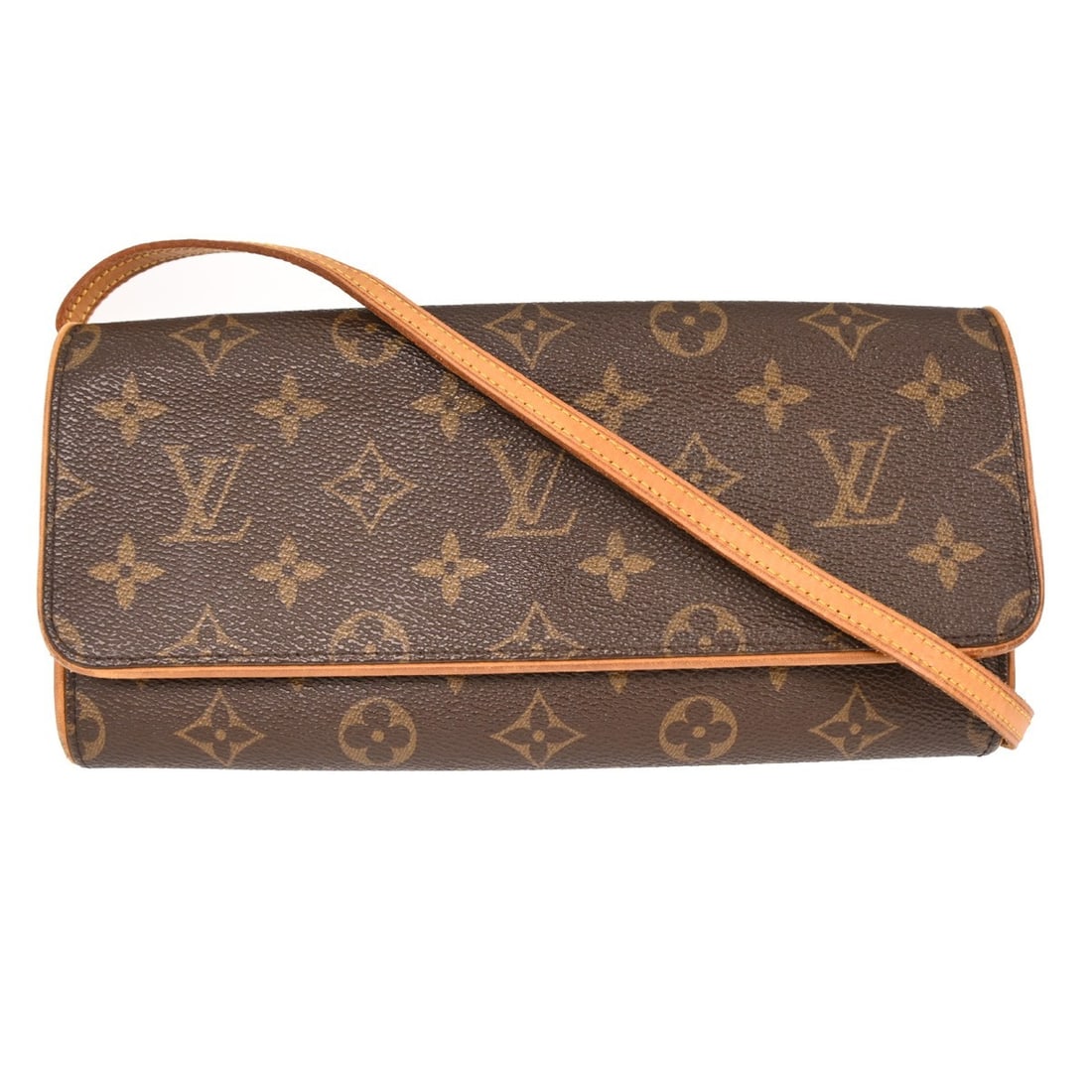 Louis Vuitton Monogram Pochette Twin GM Brown Canvas Crossbody Purse: Louis Vuitton Monogram Pochette Twin GM Brown Canvas Crossbody Purse This Louis Vuitton Pochette Twin GM crossbody bag features the iconic monogram canvas leather exterior with logo accents and a magn