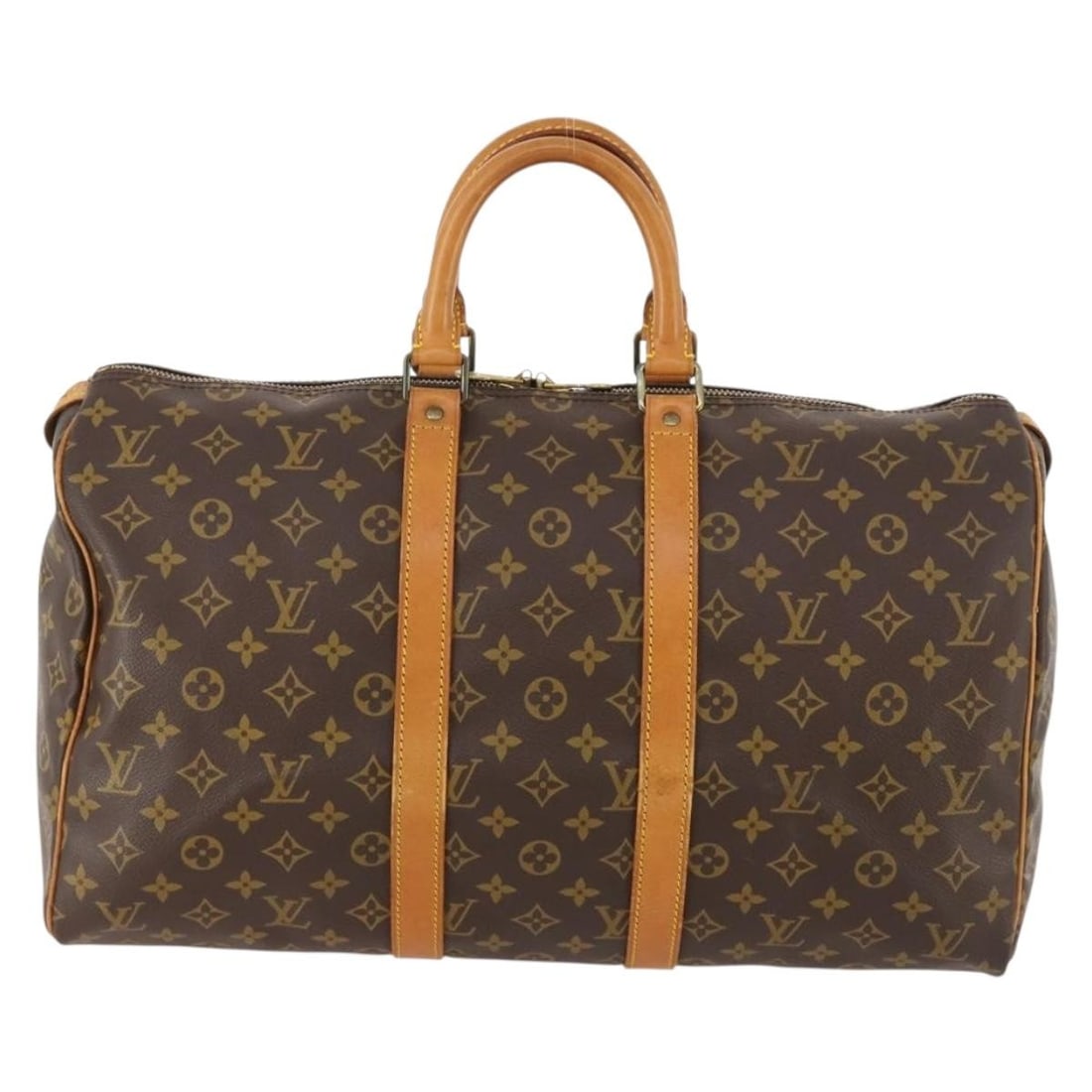 Louis Vuitton Keepall Brown Monogram Canvas Travel Bag 45cm: Louis Vuitton Keepall Brown Monogram Canvas Travel Bag 45cm This Louis Vuitton Keepall Bag features the iconic monogram canvas and is designed for unisex use. The bag is brown in color and crafted fro
