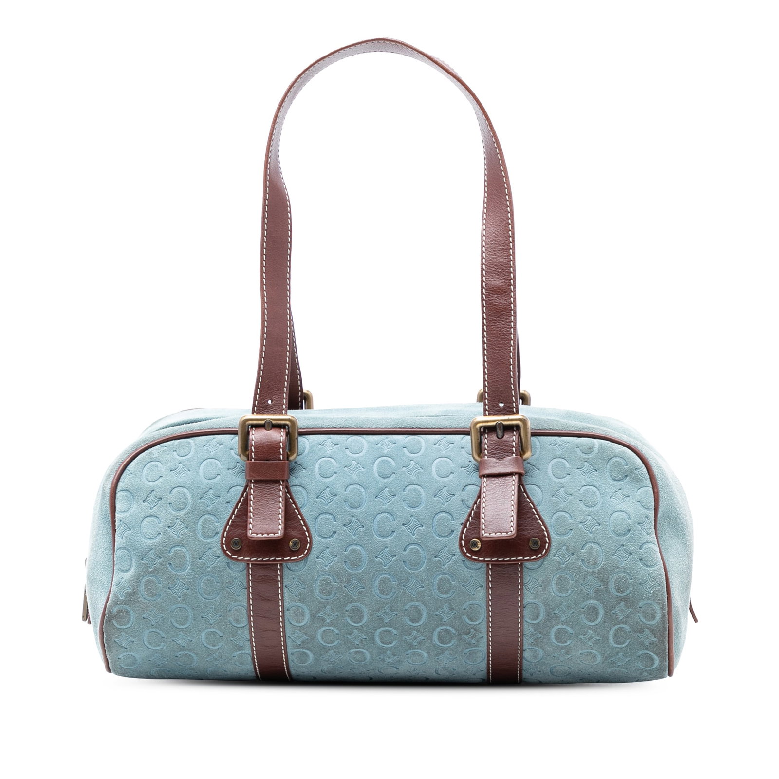 C Macadam Suede Shoulder Bag with Leather Trim by Celine (1 of 8)
