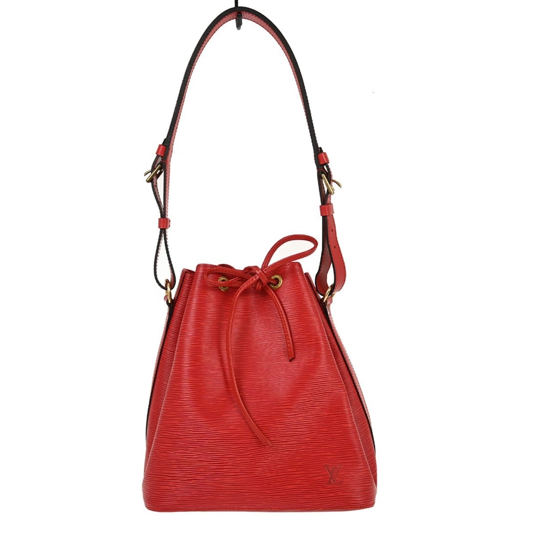 Louis Vuitton Noe Red Epi Leather Shoulder Bag France: Louis Vuitton Noe Red Epi Leather Shoulder Bag France The Louis Vuitton Noe handbag is crafted from red Epi leather and features a spacious design suitable for everyday use. This model shows signs of 