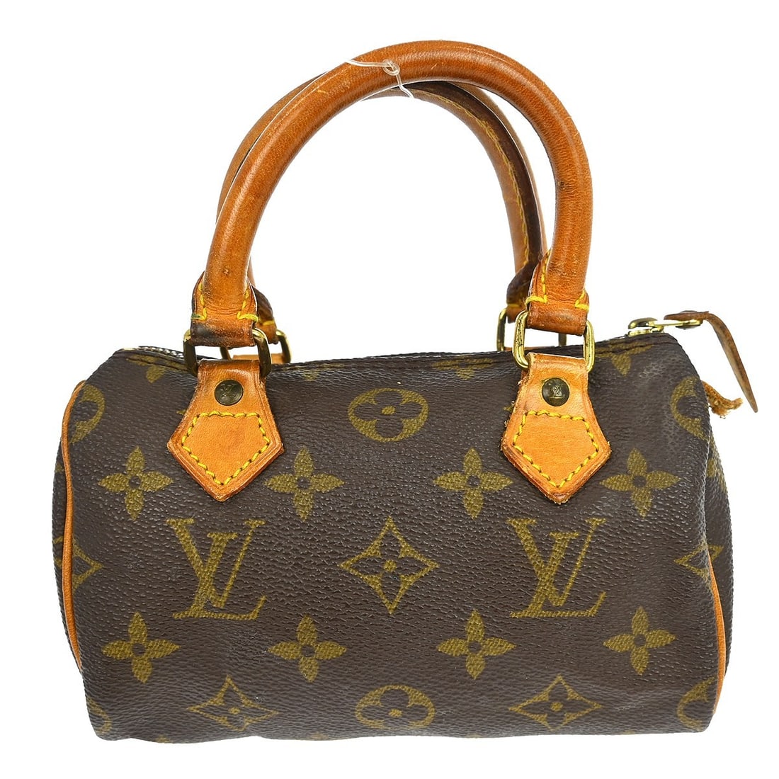Louis Vuitton Mini Speedy Monogram Canvas Brown Vintage Handbag M41534: Louis Vuitton Mini Speedy Monogram Canvas Brown Vintage Handbag M41534 This Louis Vuitton Mini Speedy handbag features the iconic monogram canvas leather exterior in brown. Designed in a compact mini 