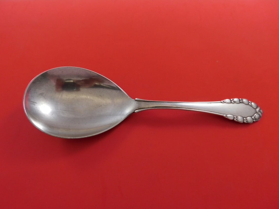 Georg Jensen Sterling Silver Lily of the Valley Berry Spoon 8 7/8" (1 of 1)